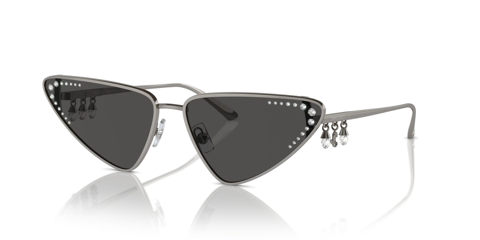 Jimmy Choo JC4001B 300487 Occhiali da sole Metallo Canna di fucile Grigio Cat Eye Normale - immagine 4