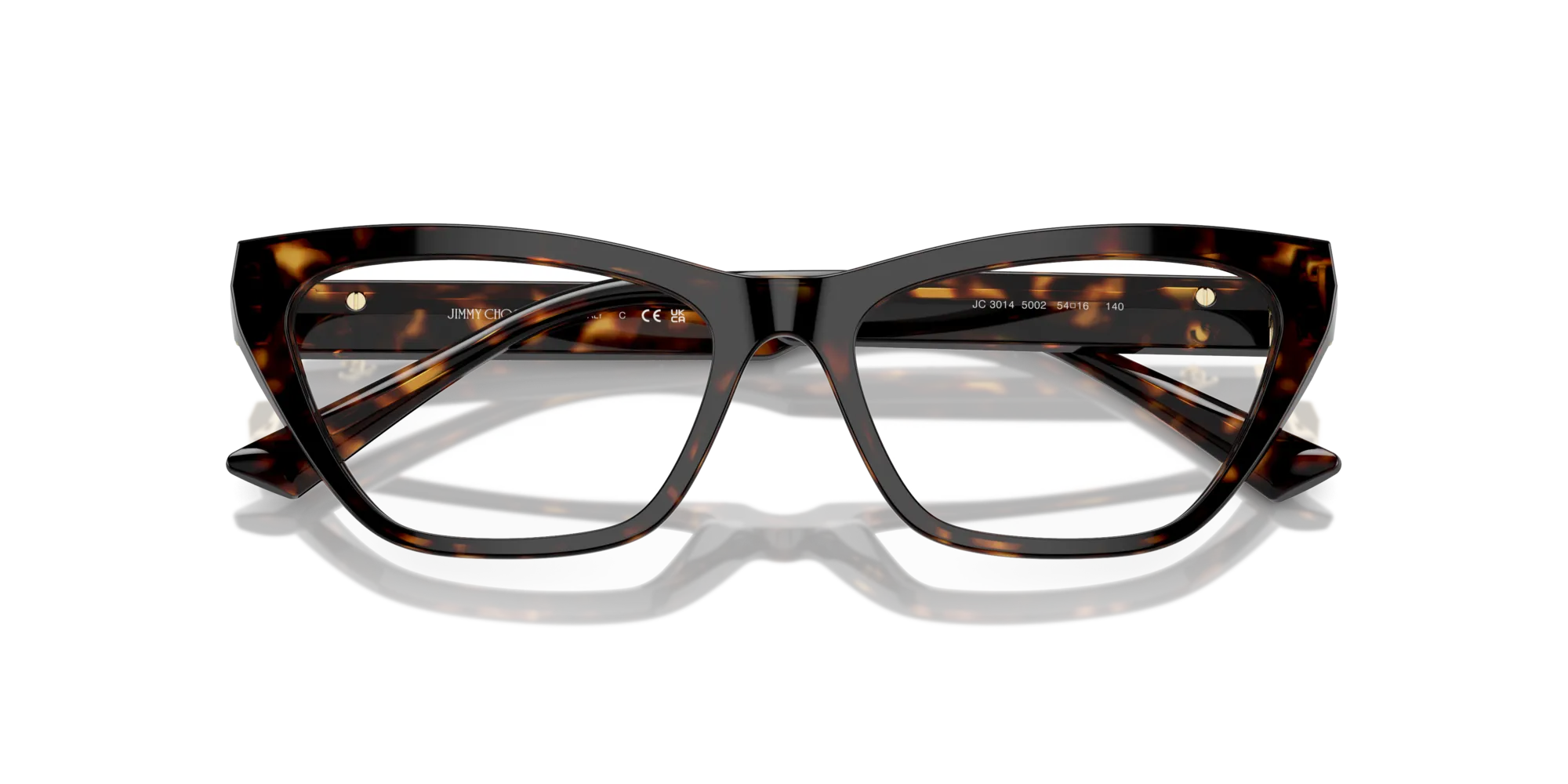 Jimmy Choo JC3014 5002 Montature da vista Acetato Havana Cat Eye - immagine 2