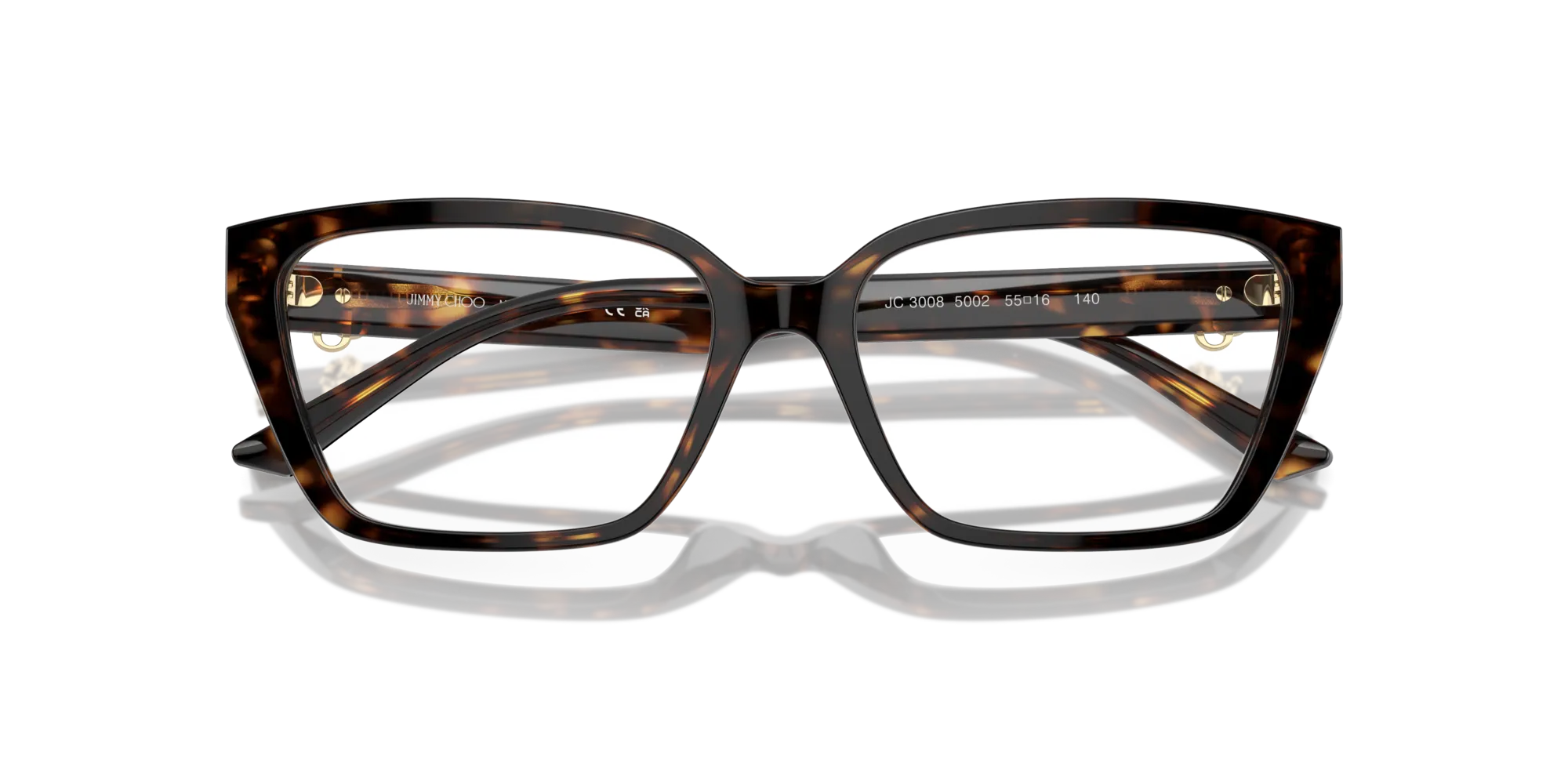 Jimmy Choo JC3008 5002 Montature da vista Acetato Havana Cat Eye - immagine 2
