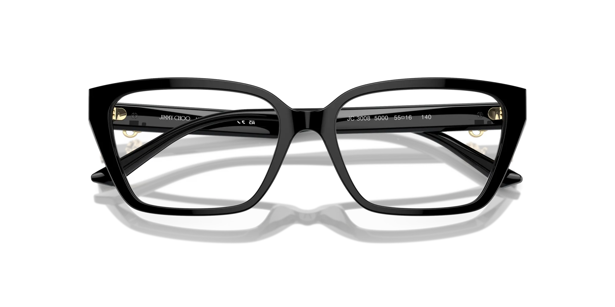Jimmy Choo JC3008 5000 Montature da vista Acetato Nero Cat Eye - immagine 2