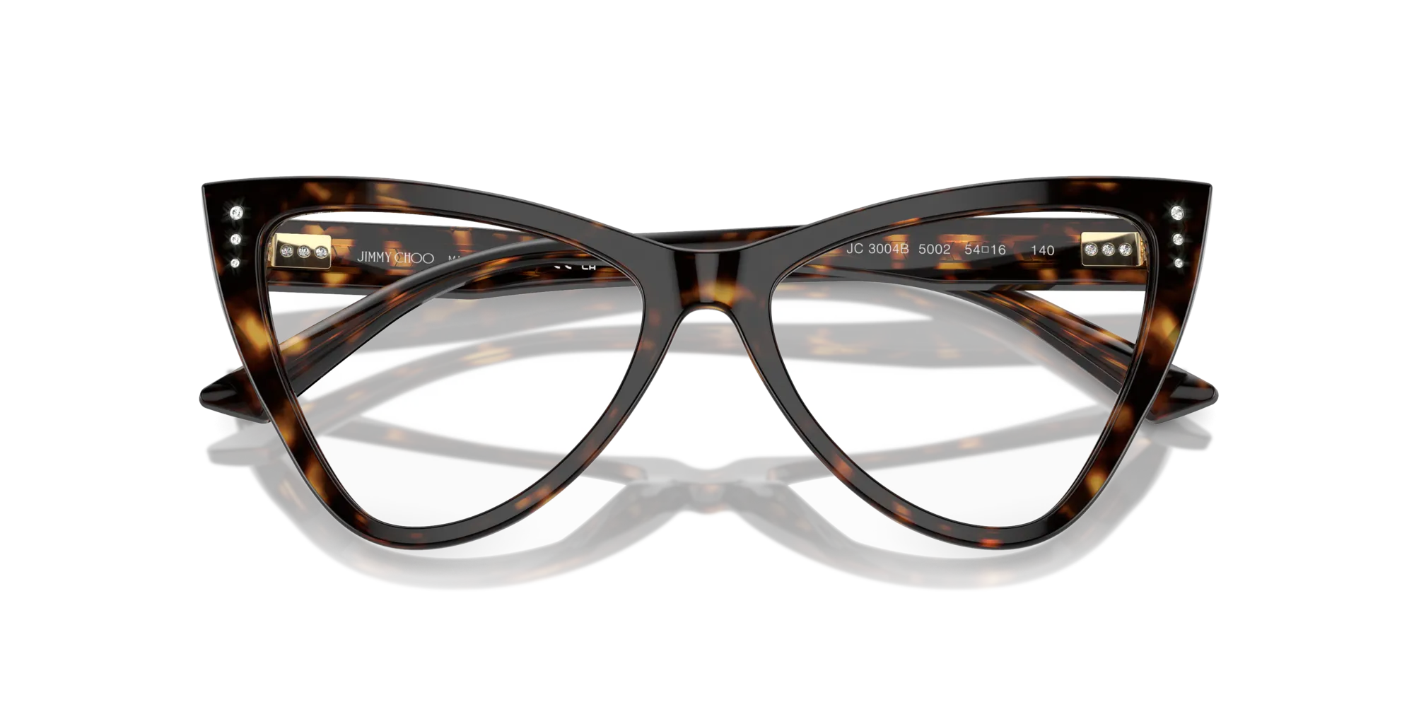 Jimmy Choo JC3004B 5002 Montature da vista Acetato Havana Cat Eye - immagine 2