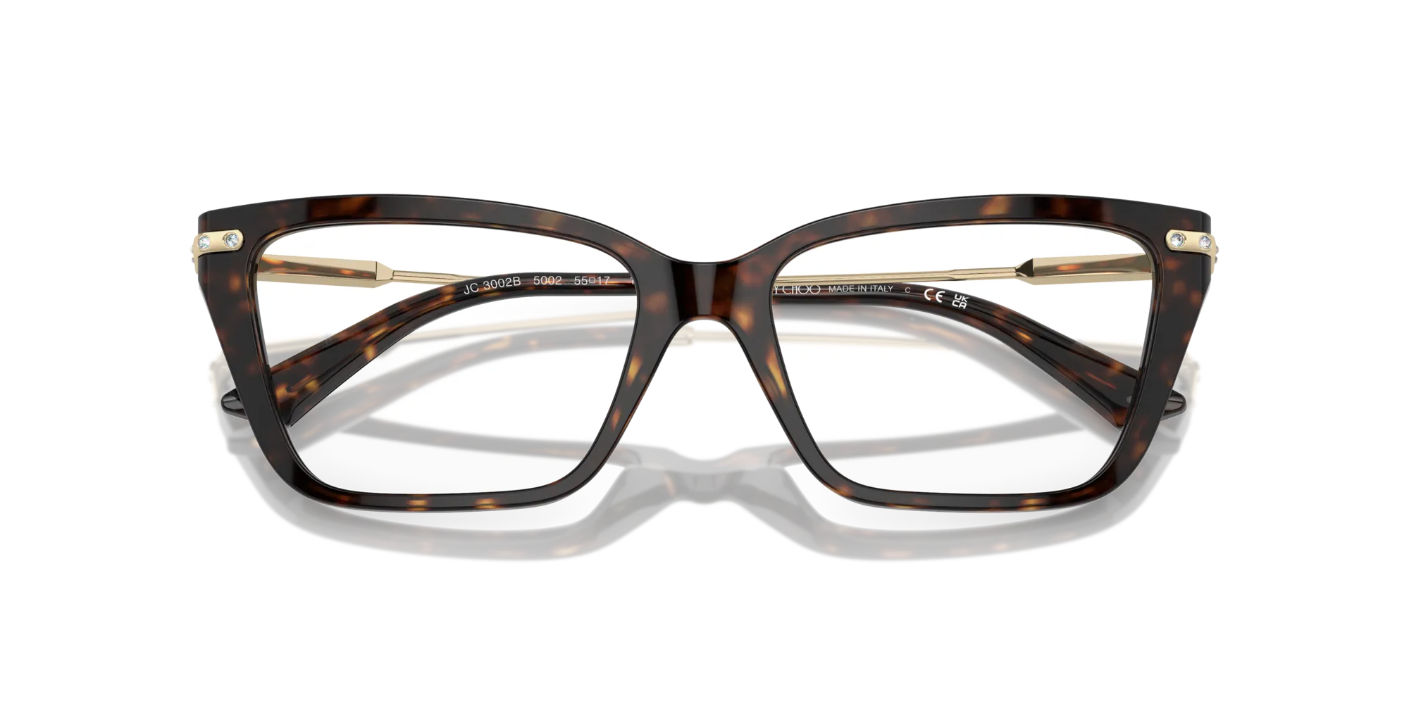 Jimmy Choo JC3002B 5002 Montature da vista Acetato Havana Cat Eye - immagine 2