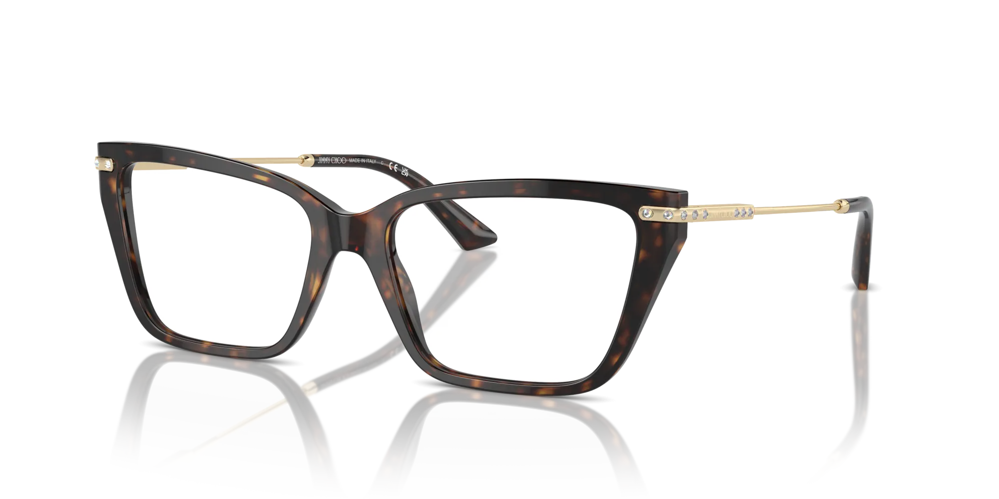 Jimmy Choo JC3002B 5002 Montature da vista Acetato Havana Cat Eye - immagine 4