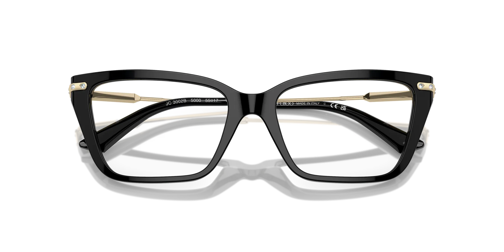 Jimmy Choo JC3002B 5000 Montature da vista Acetato Nero Cat Eye - immagine 2