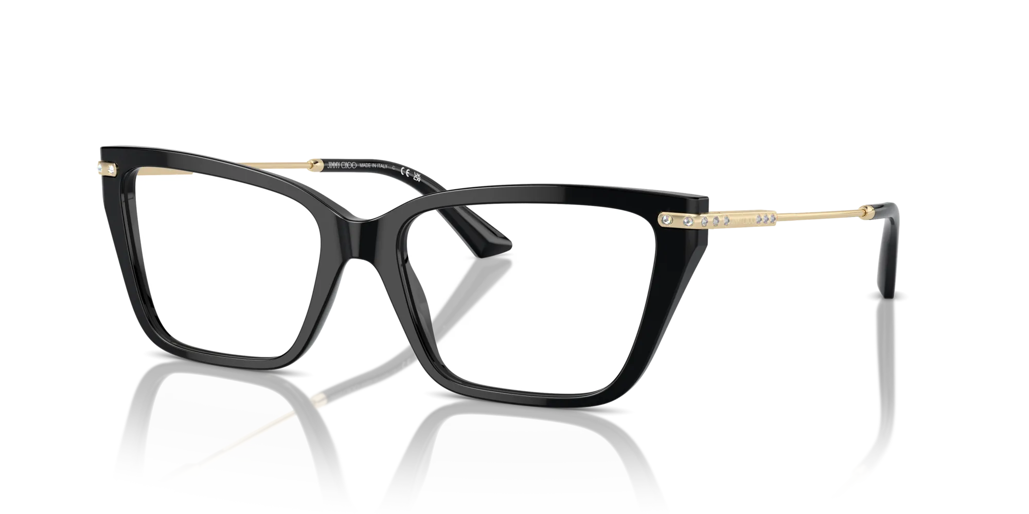 Jimmy Choo JC3002B 5000 Montature da vista Acetato Nero Cat Eye - immagine 4