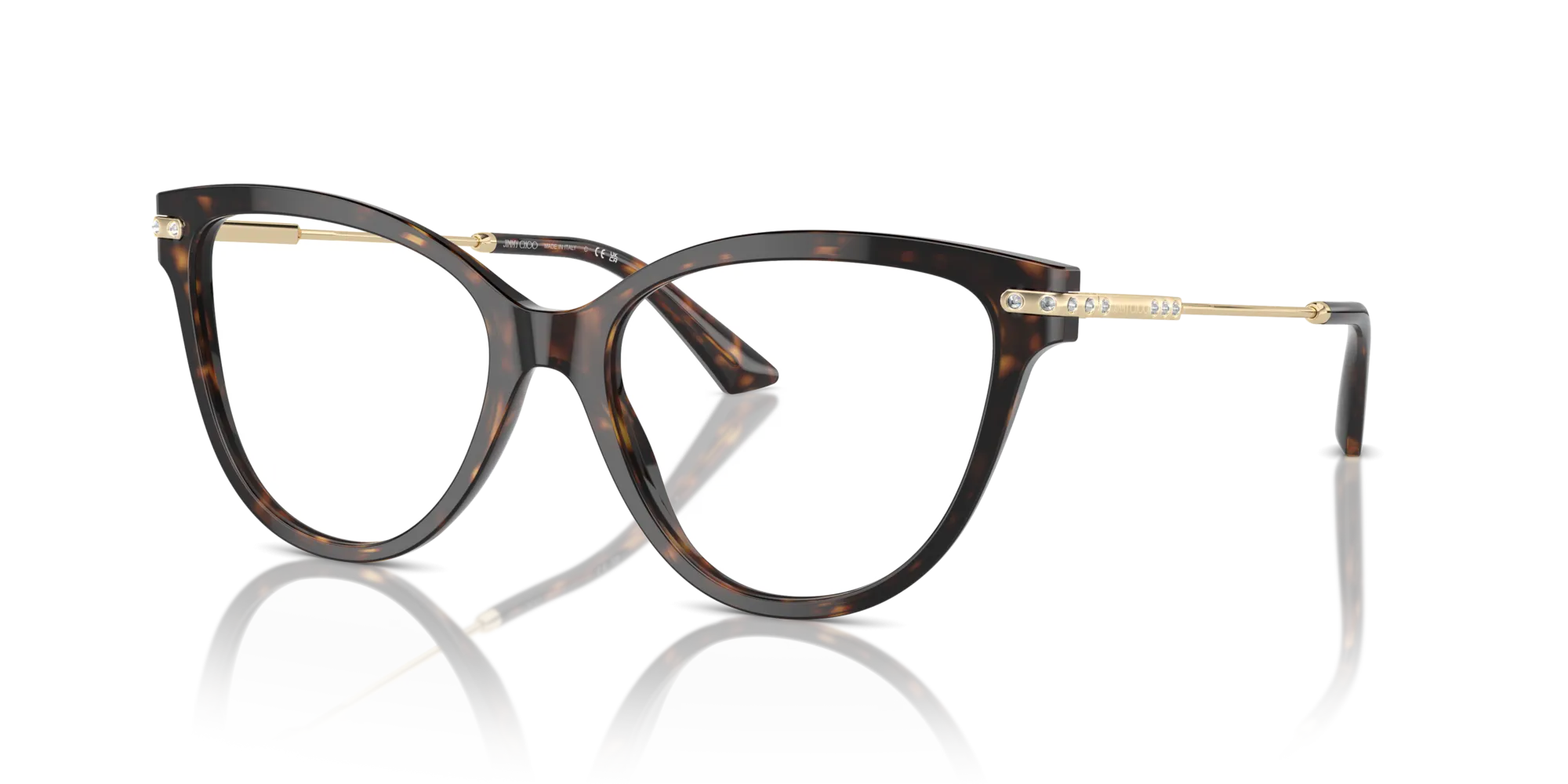 Jimmy Choo JC3001B 5002 Montature da vista Acetato Havana Cat Eye - immagine 4