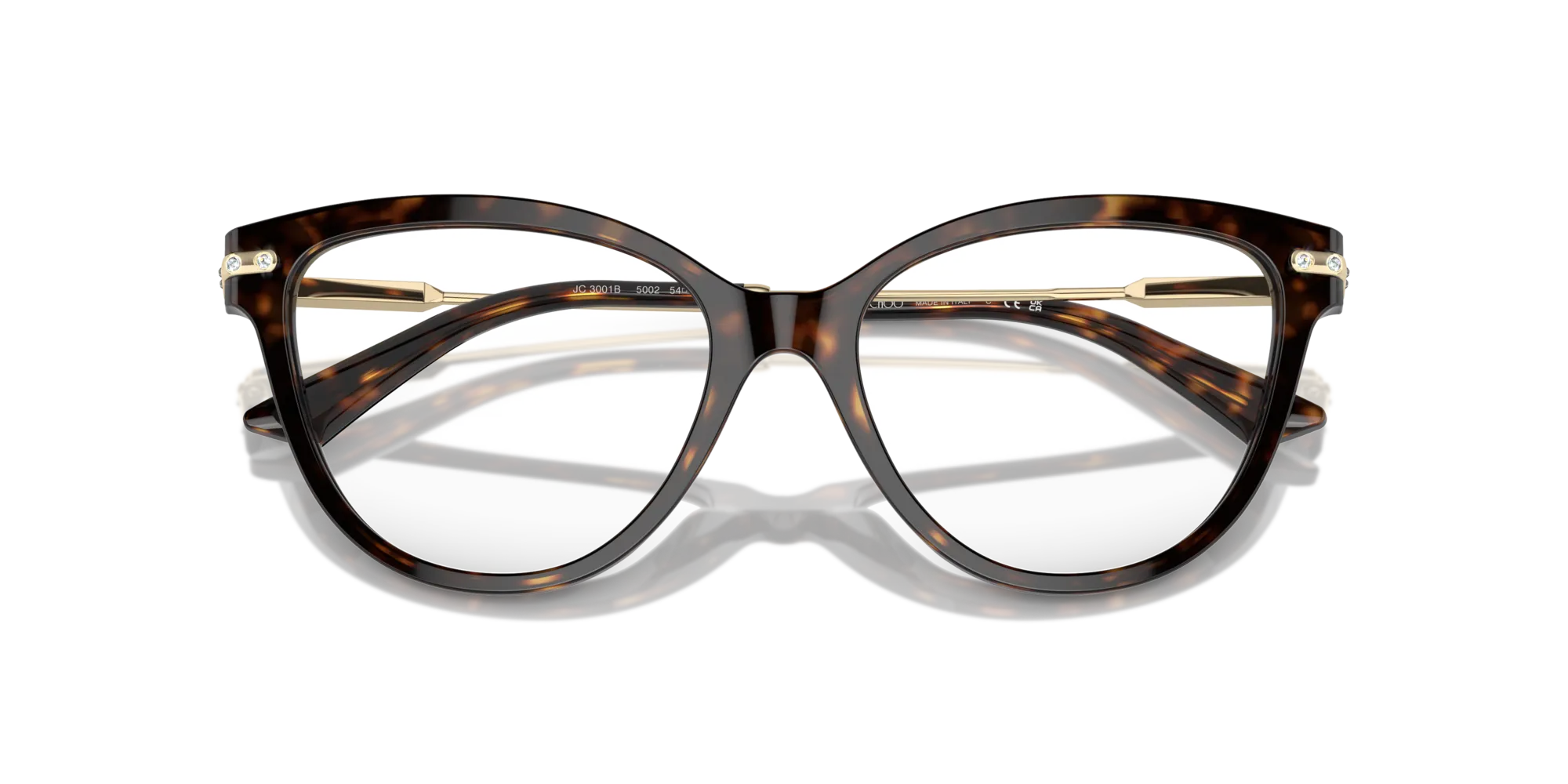 Jimmy Choo JC3001B 5002 Montature da vista Acetato Havana Cat Eye - immagine 2