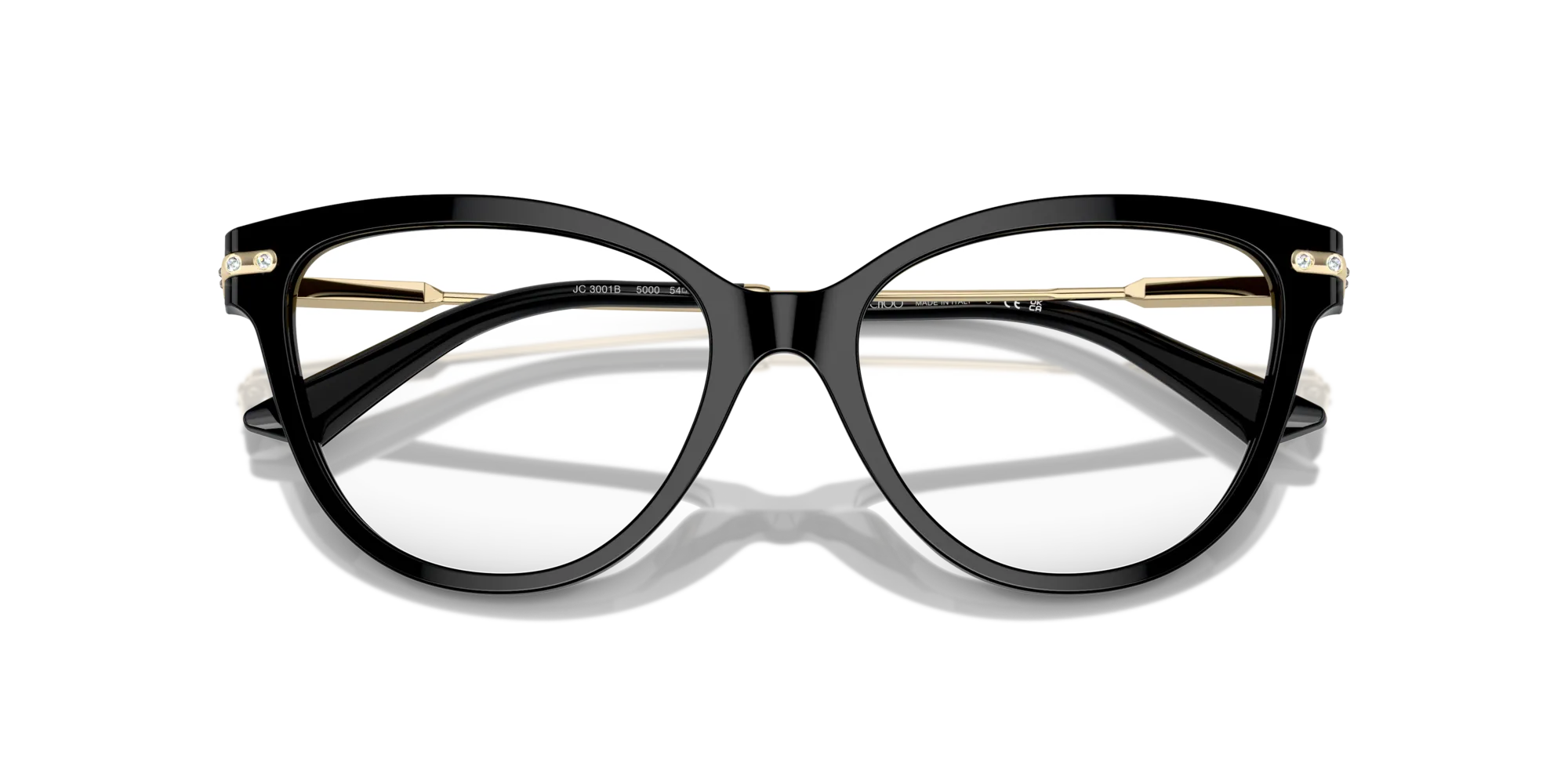 Jimmy Choo JC3001B 5000 Montature da vista Acetato Nero Cat Eye - immagine 2