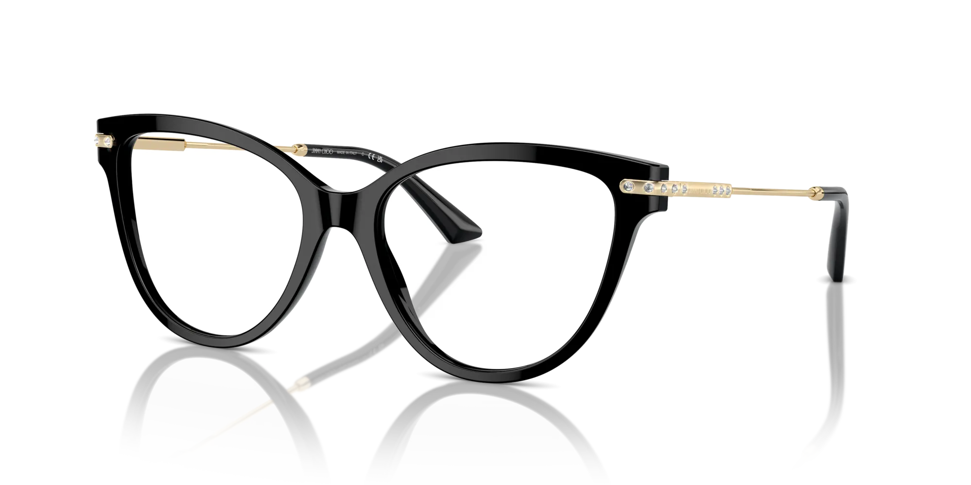 Jimmy Choo JC3001B 5000 Montature da vista Acetato Nero Cat Eye - immagine 4