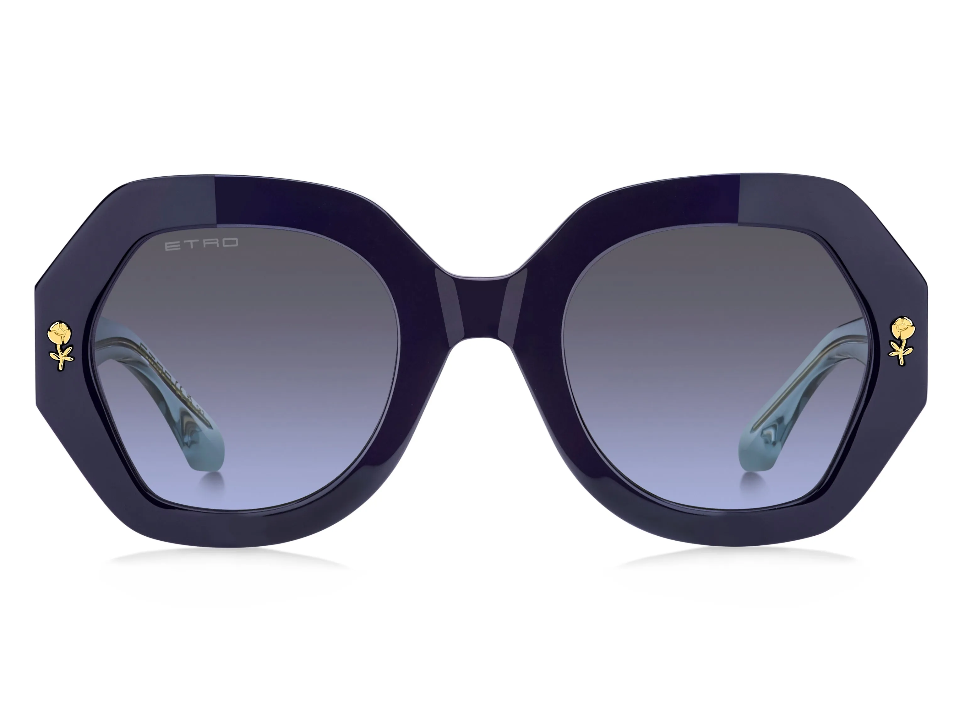 ETRO ETRO 0009/S PJP/GB Occhiali da sole Acetato Blu Blu Geometrica Normale Sfumato - immagine 2