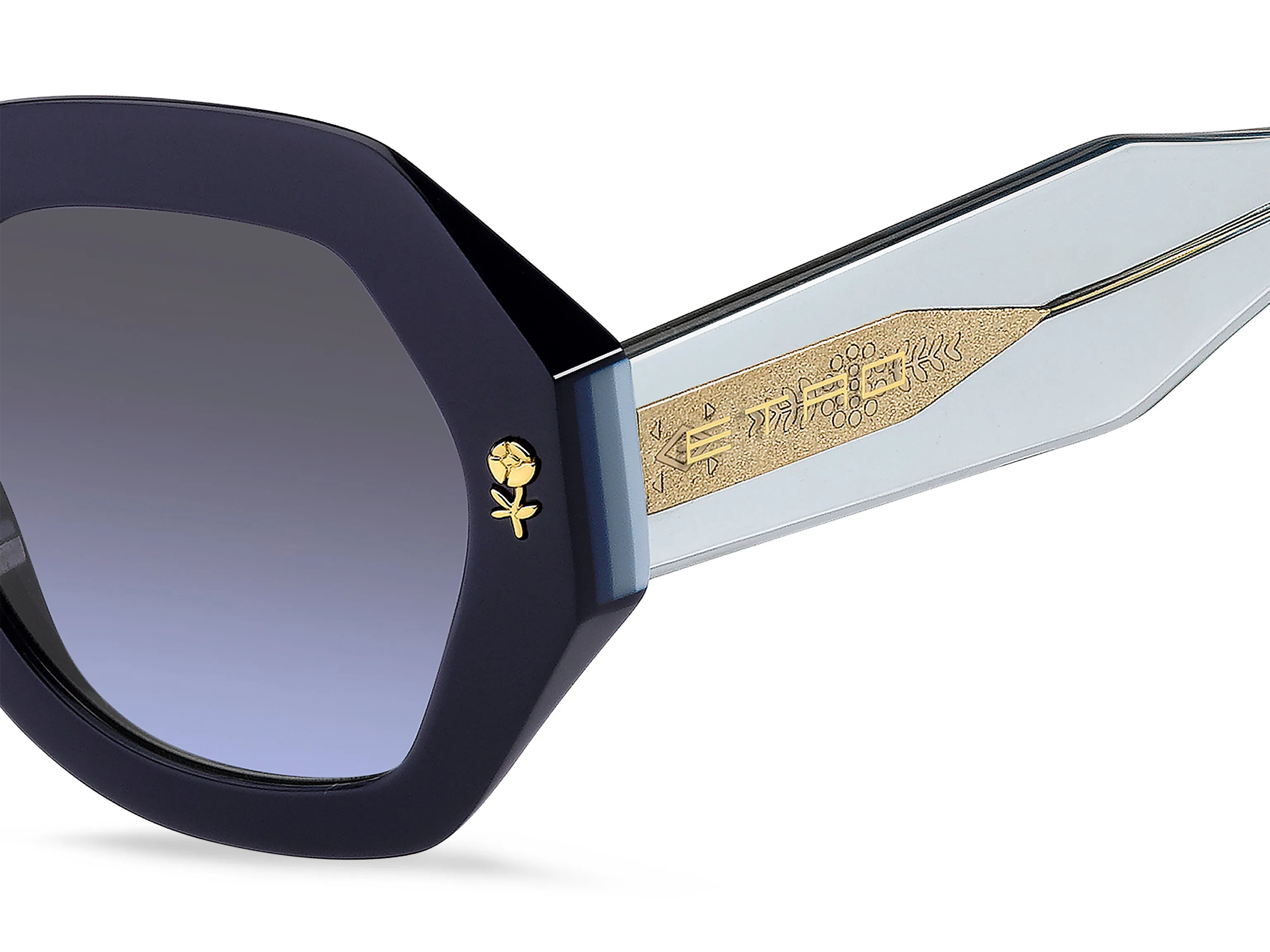 ETRO ETRO 0009/S PJP/GB Occhiali da sole Acetato Blu Blu Geometrica Normale Sfumato - immagine 3