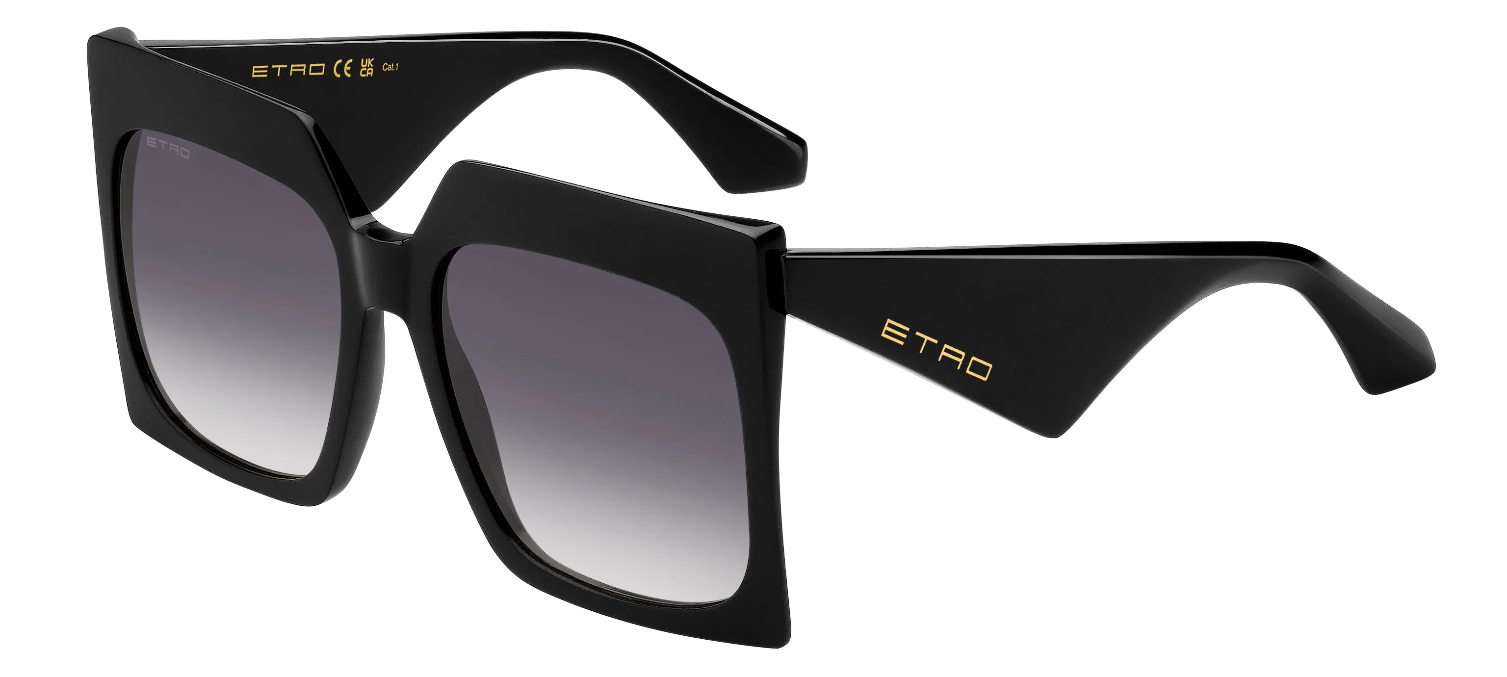 ETRO ETRO 0002/S 807/9O Occhiali da sole Acetato Nero Grigio Squadrata Normale Sfumato - immagine 1