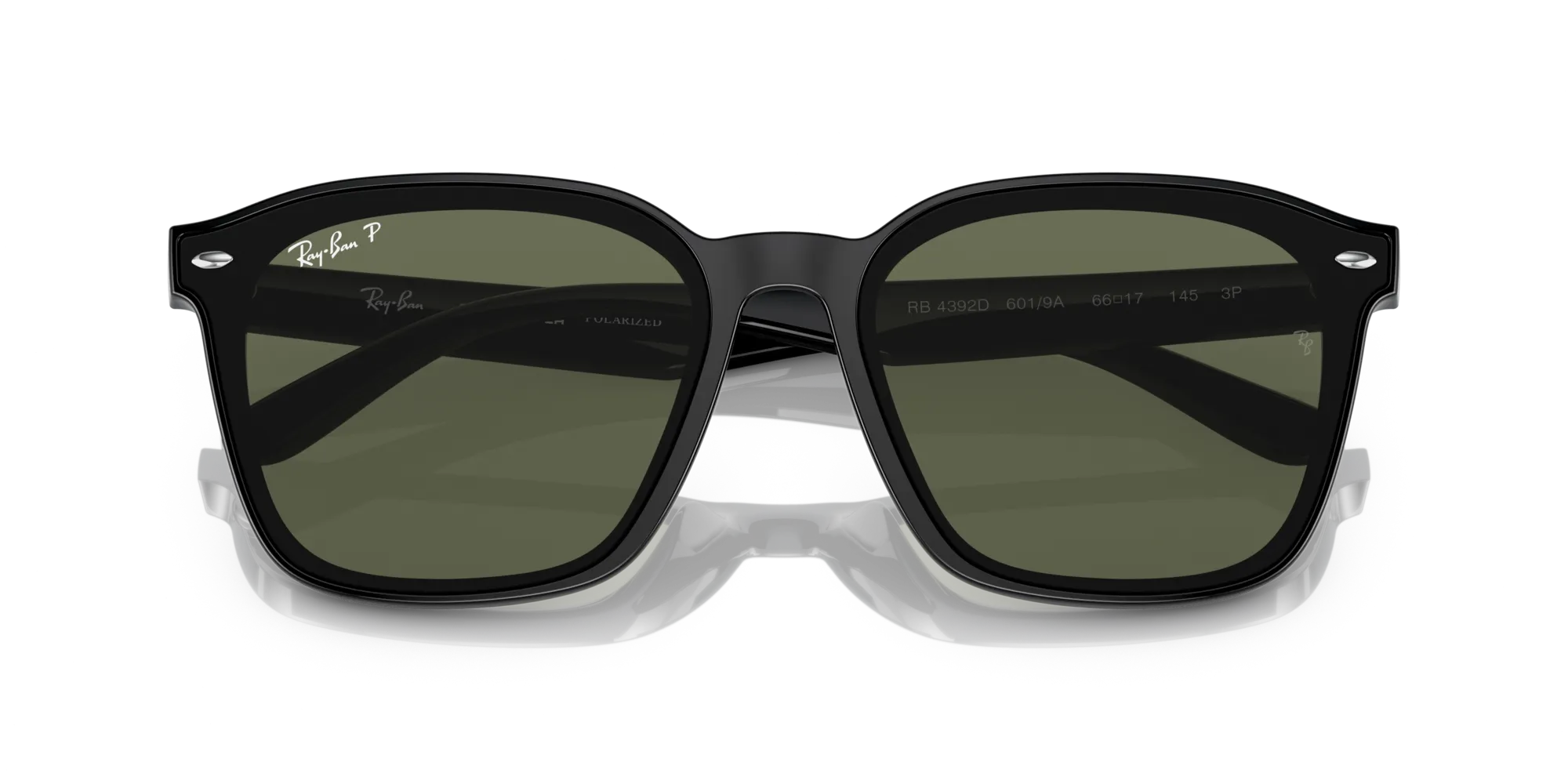 Ray - Ban RB4392D 601/9A Occhiali da sole Iniettato Nero Verde Squadrata Polarizzata - immagine 2