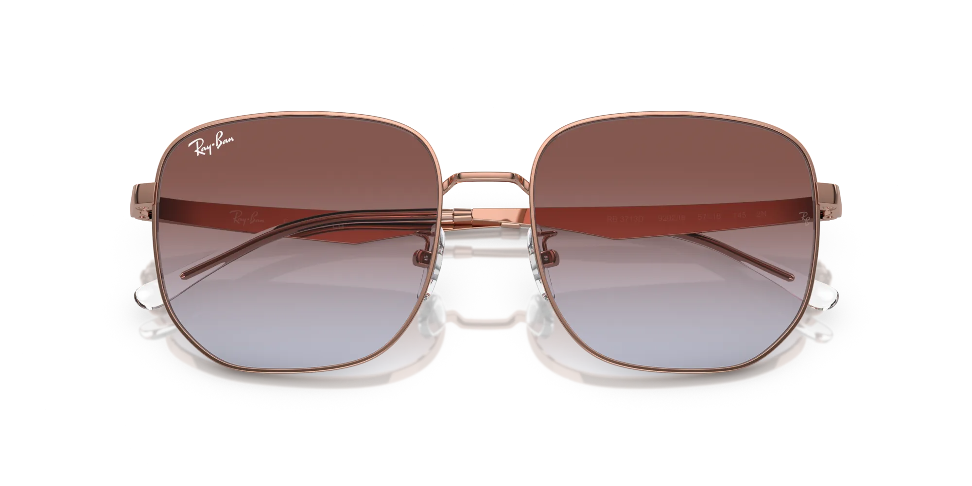 Ray - Ban RB3713D 9202I8 Occhiali da sole Metallo Oro Viola Geometrica Normale Sfumato - immagine 2