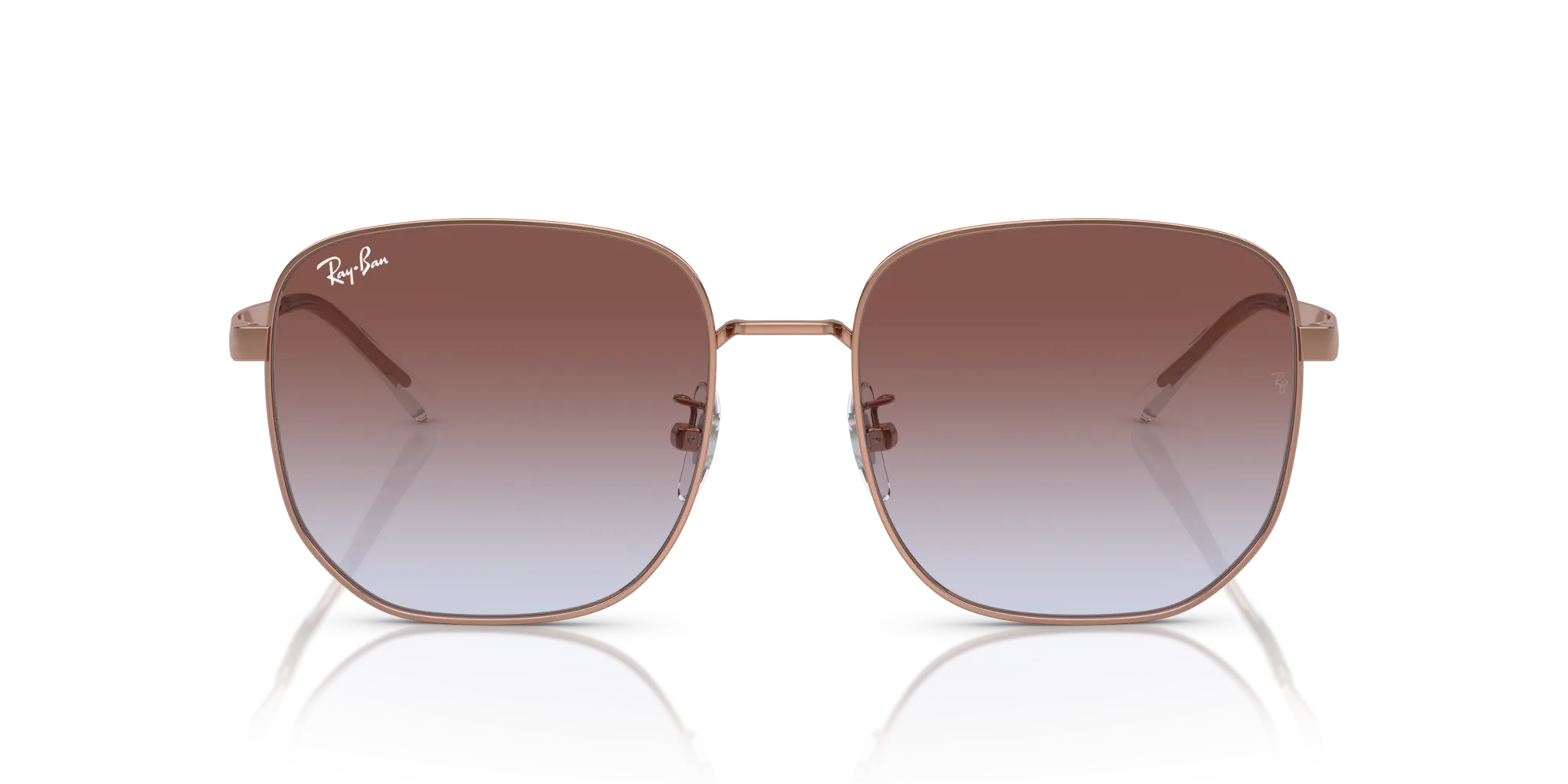 Ray - Ban RB3713D 9202I8 Occhiali da sole Metallo Oro Viola Geometrica Normale Sfumato - immagine 3