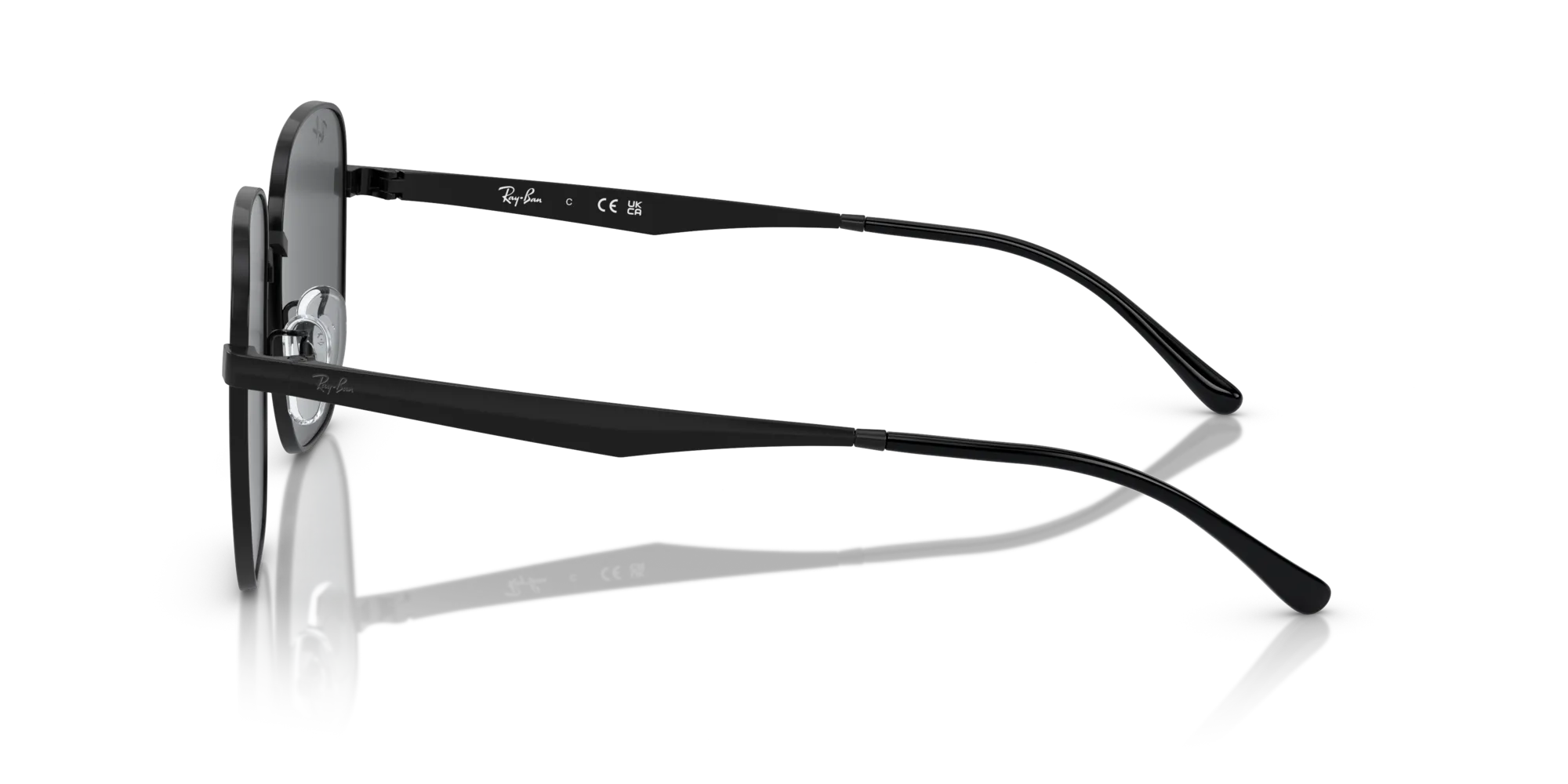 Ray - Ban RB3713D 002/87 Occhiali da sole Metallo Nero Grigio Geometrica Normale - immagine 4