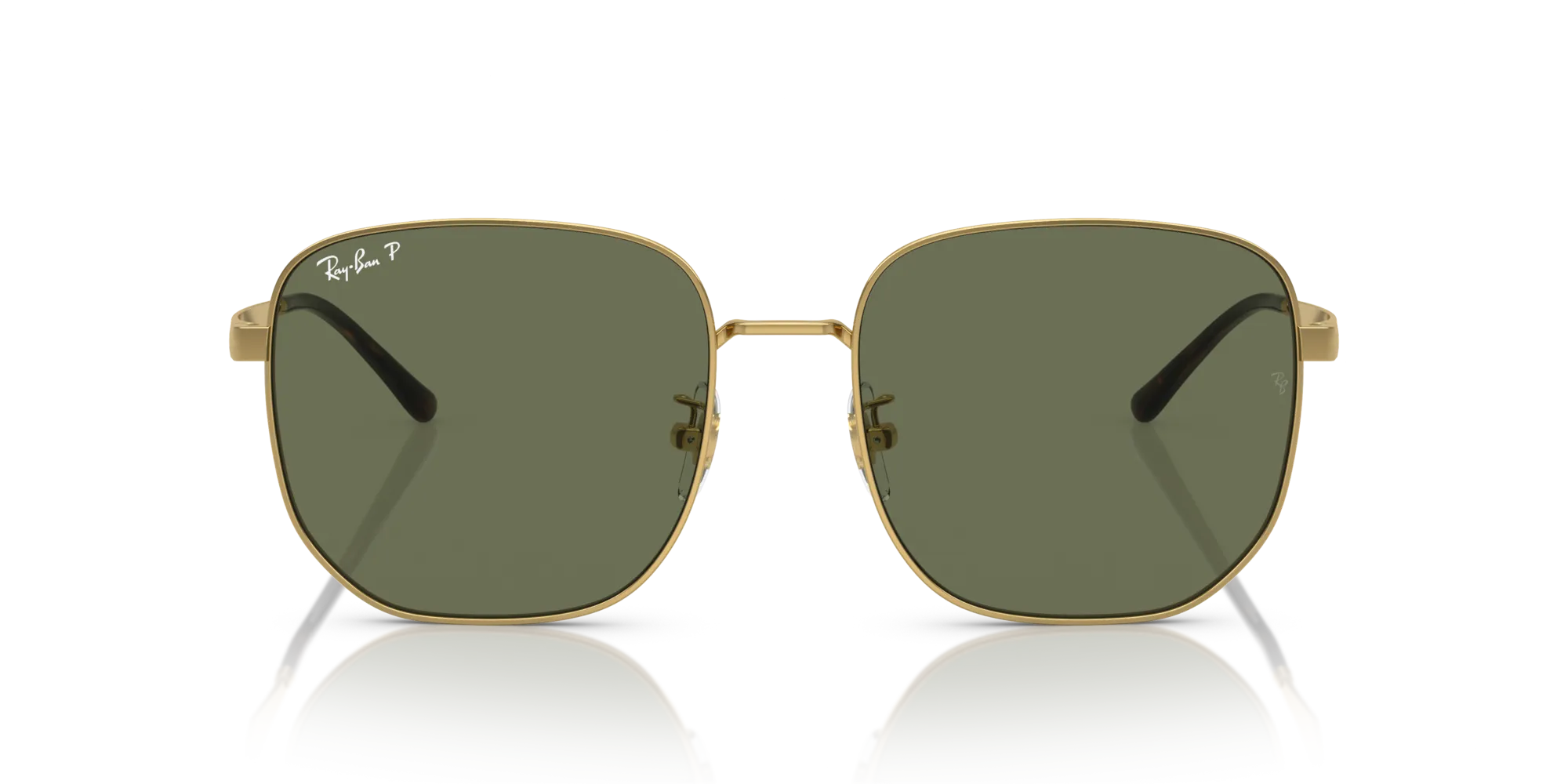 Ray - Ban RB3713D 001/9A Occhiali da sole Metallo Oro Verde Geometrica Polarizzata - immagine 3