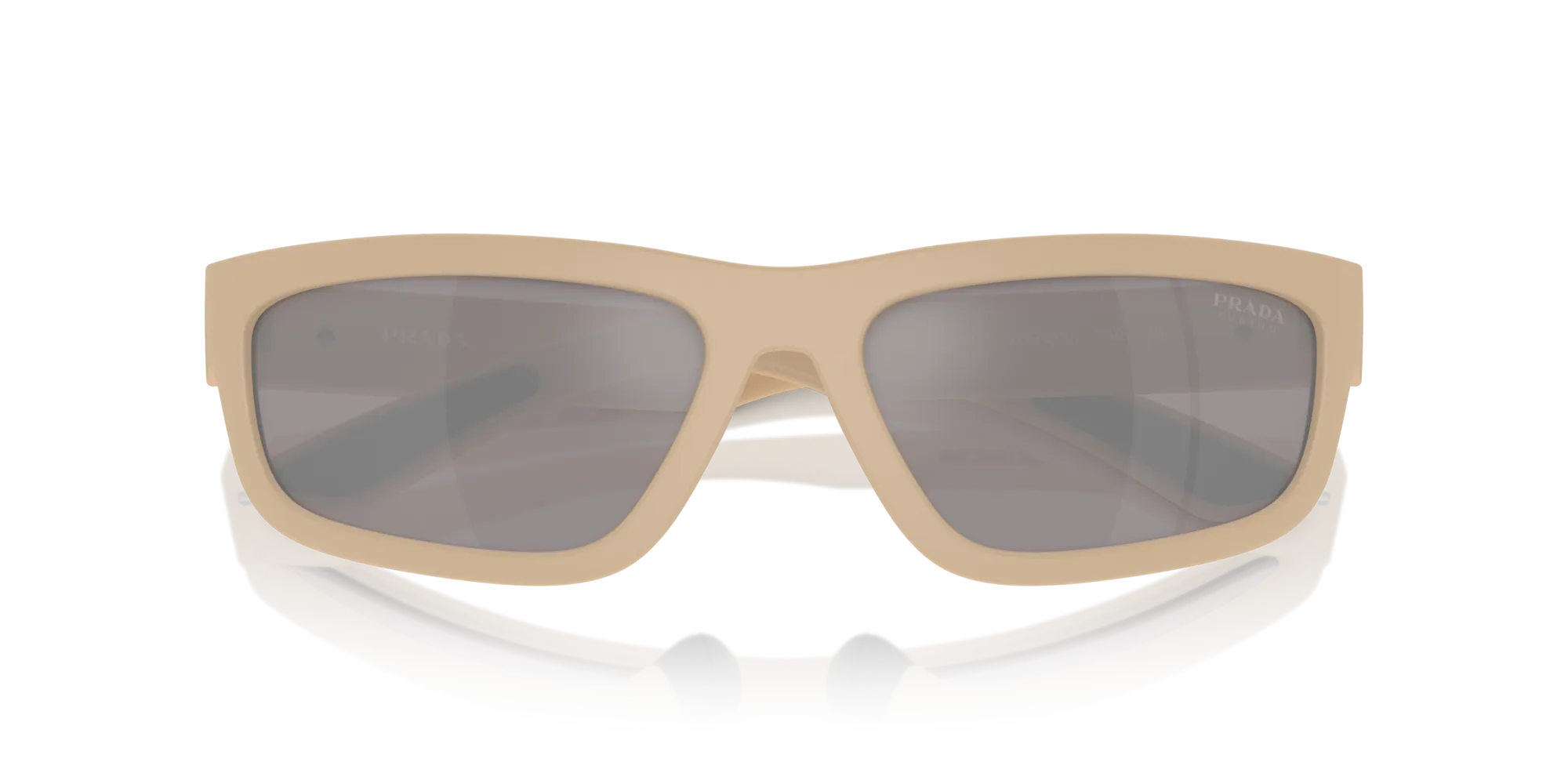 Prada Linea Rossa PS 05ZS VHR20J Occhiali da sole Iniettato Beige Grigio Squadrata Specchiate Specchiato - immagine 2