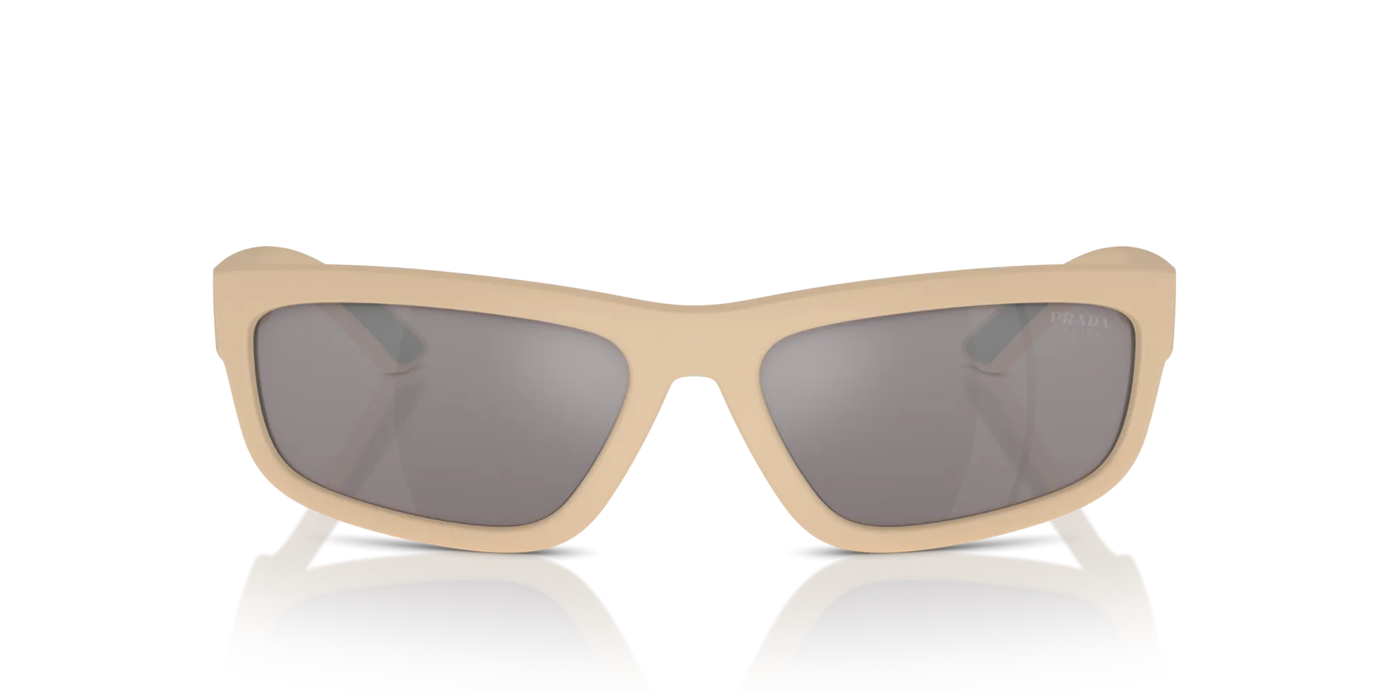 Prada Linea Rossa PS 05ZS VHR20J Occhiali da sole Iniettato Beige Grigio Squadrata Specchiate Specchiato - immagine 3