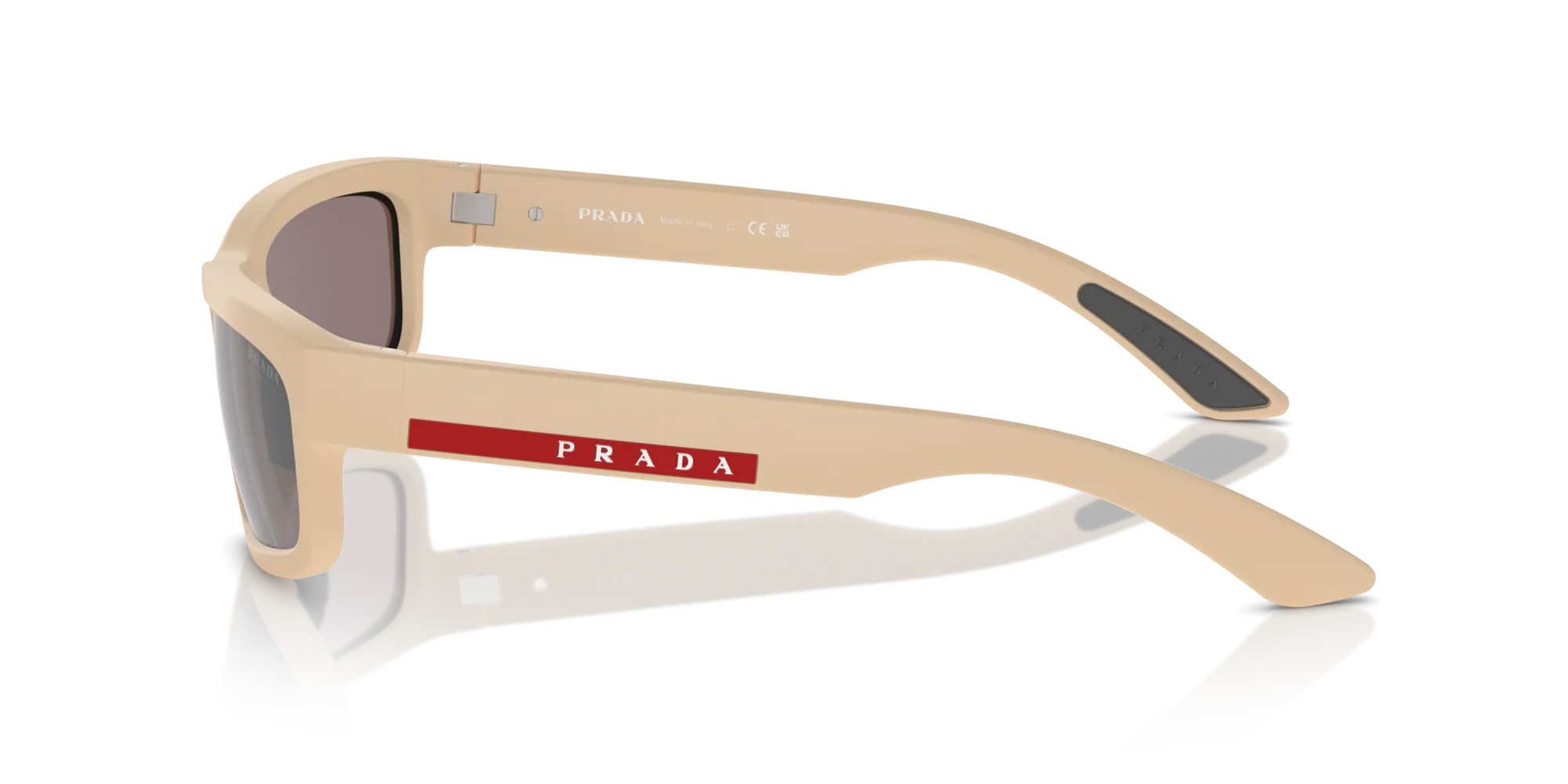 Prada Linea Rossa PS 05ZS VHR20J Occhiali da sole Iniettato Beige Grigio Squadrata Specchiate Specchiato - immagine 4