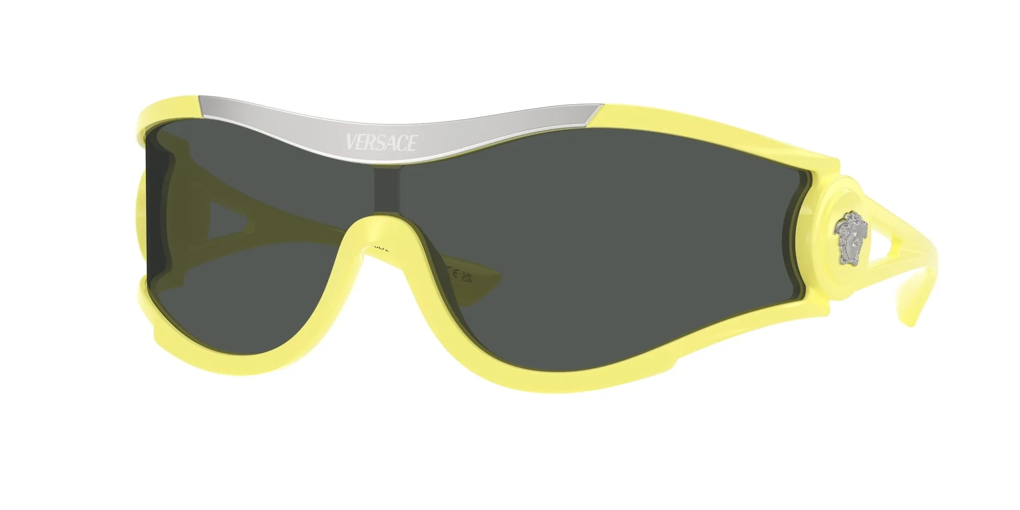 Versace VE4475 548687 Occhiali da sole Iniettato Giallo Grigio Geometrica Normale - immagine 1