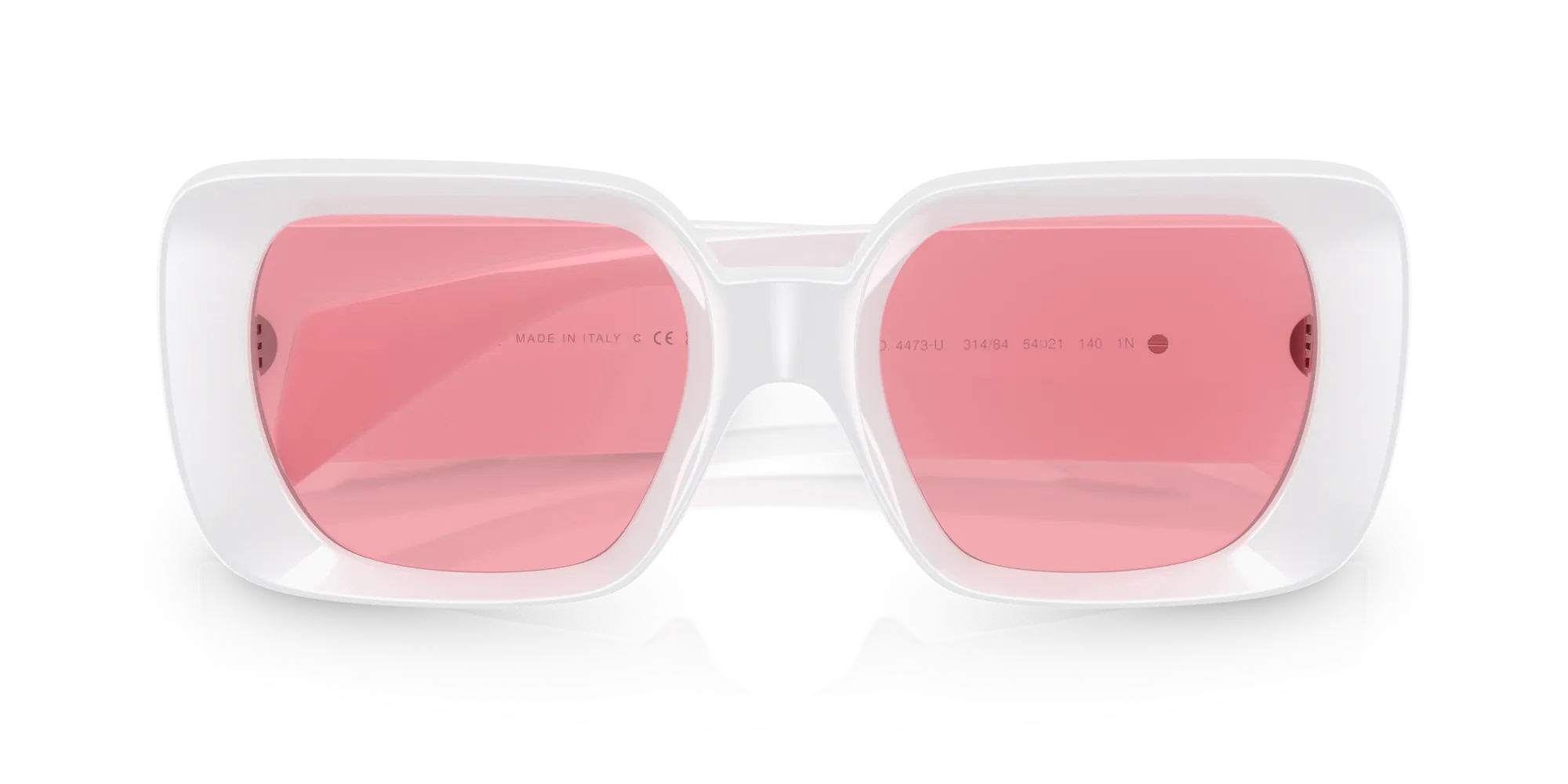 Versace VE4473U 314/84 Occhiali da sole Iniettato Bianco Rosa Squadrata Normale - immagine 2