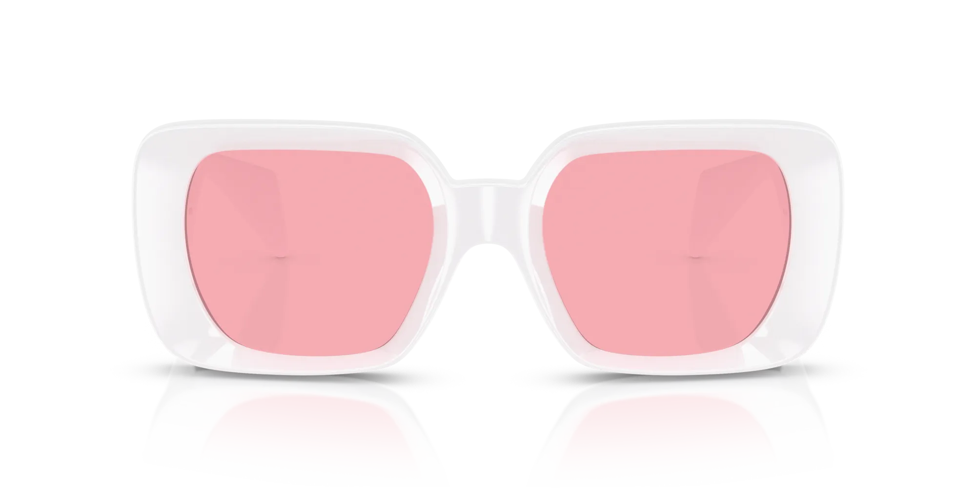 Versace VE4473U 314/84 Occhiali da sole Iniettato Bianco Rosa Squadrata Normale - immagine 3