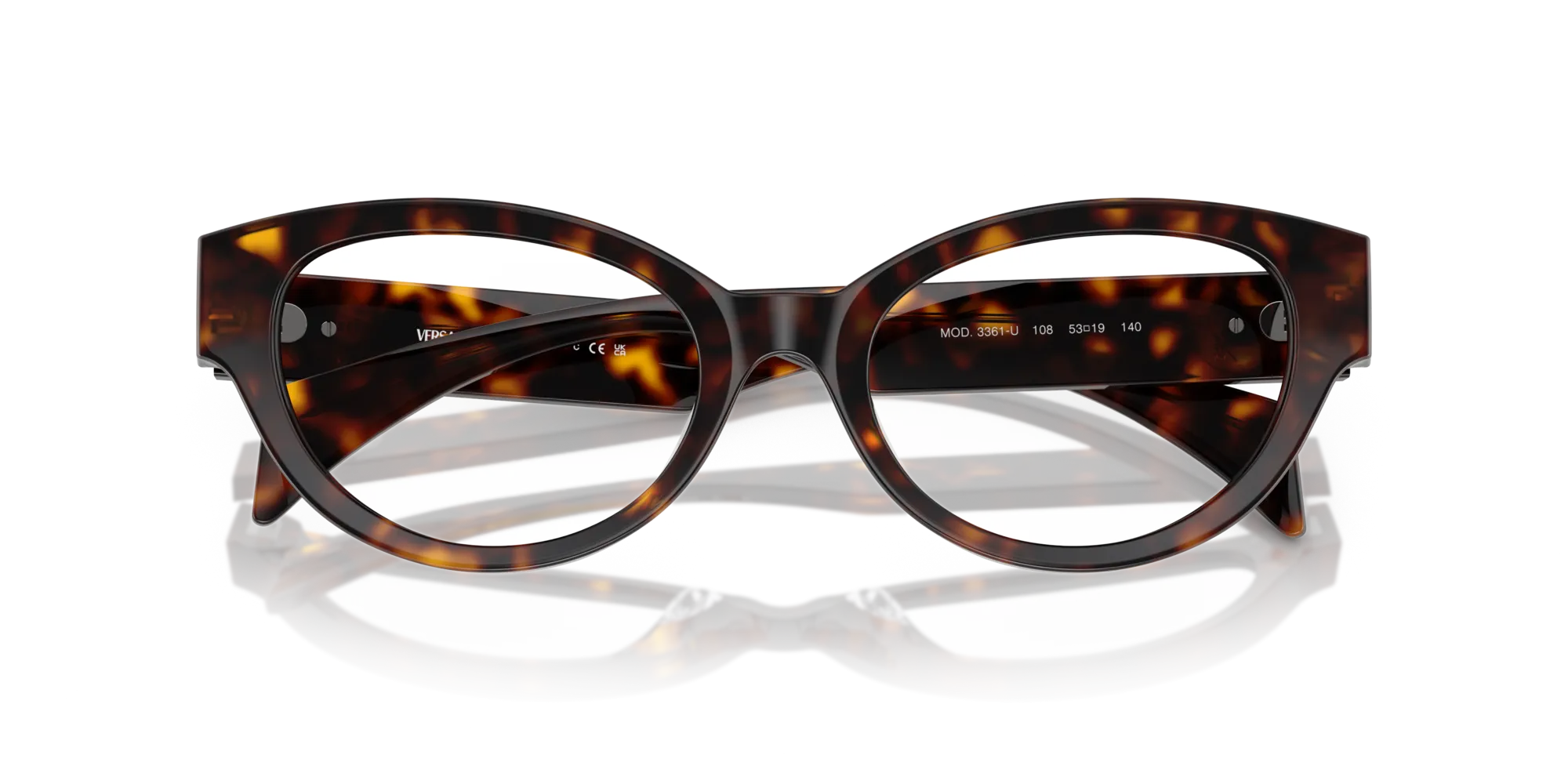 Versace VE3361U 108 Montature da vista Acetato Tartaruga Cat Eye Normale - immagine 2