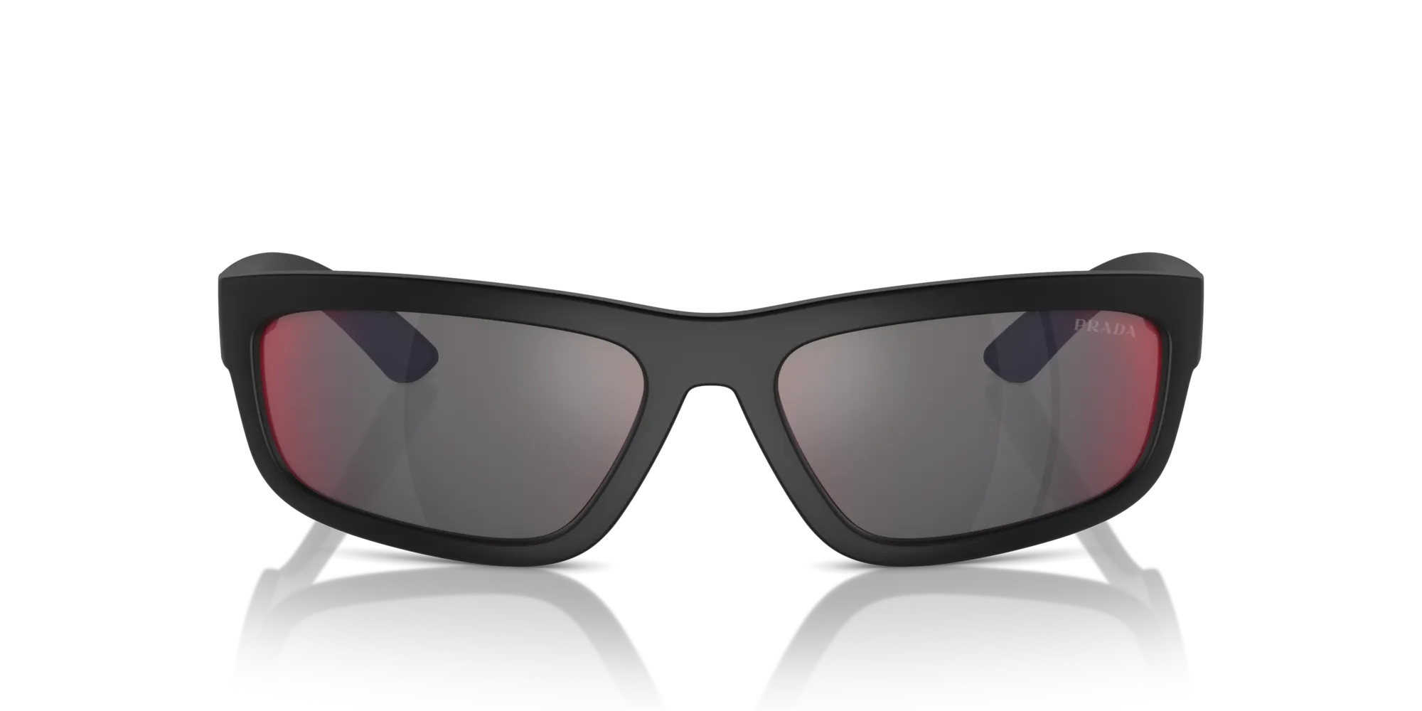 Prada Linea Rossa PS 05ZS DG008F Occhiali da sole Iniettato Nero Grigio Squadrata Specchiate Specchiato - immagine 3