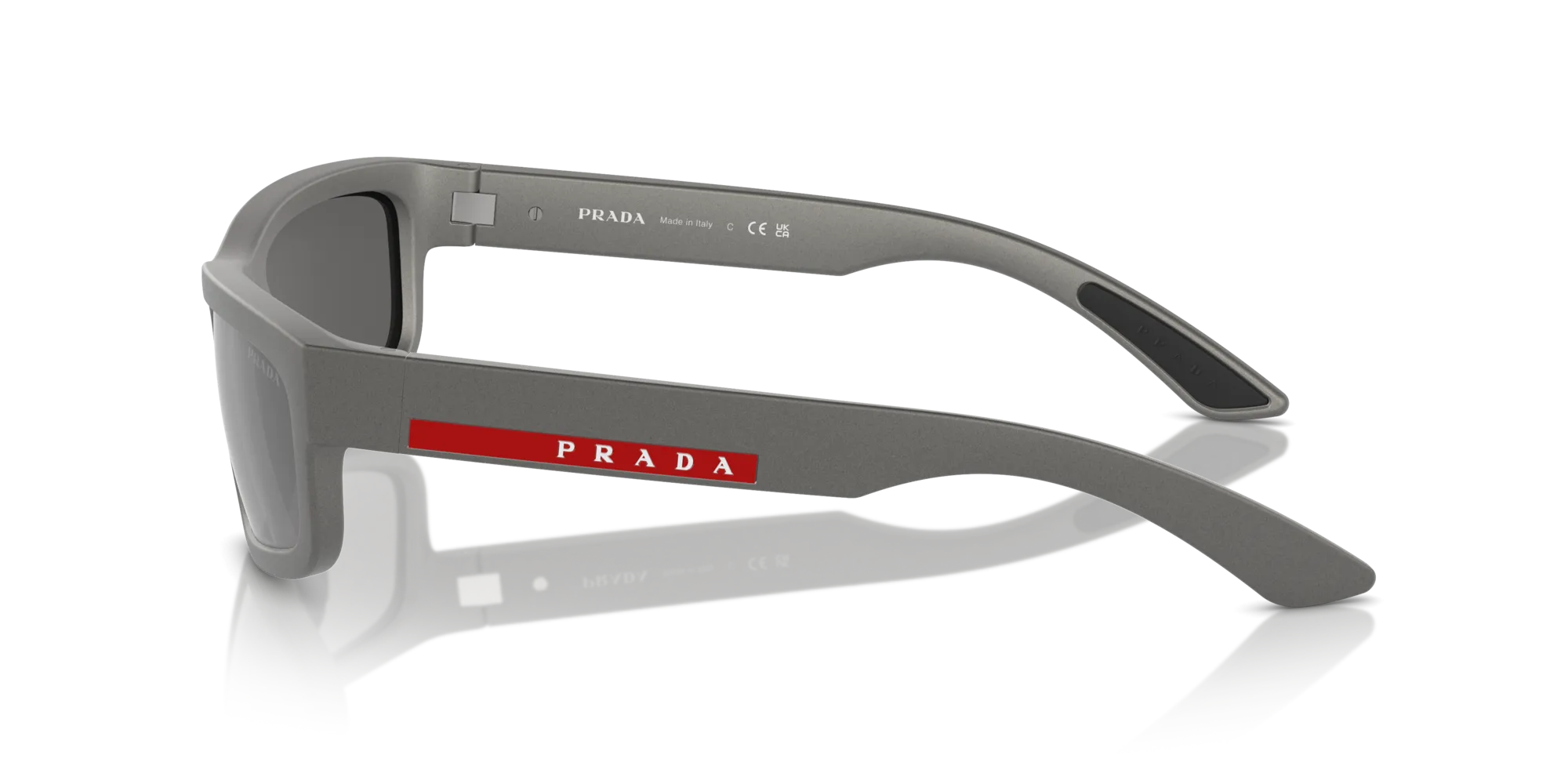 Prada Linea Rossa PS 05ZS 16X7W1 Occhiali da sole Iniettato Grigio Grigio Squadrata Specchiate Specchiato - immagine 4