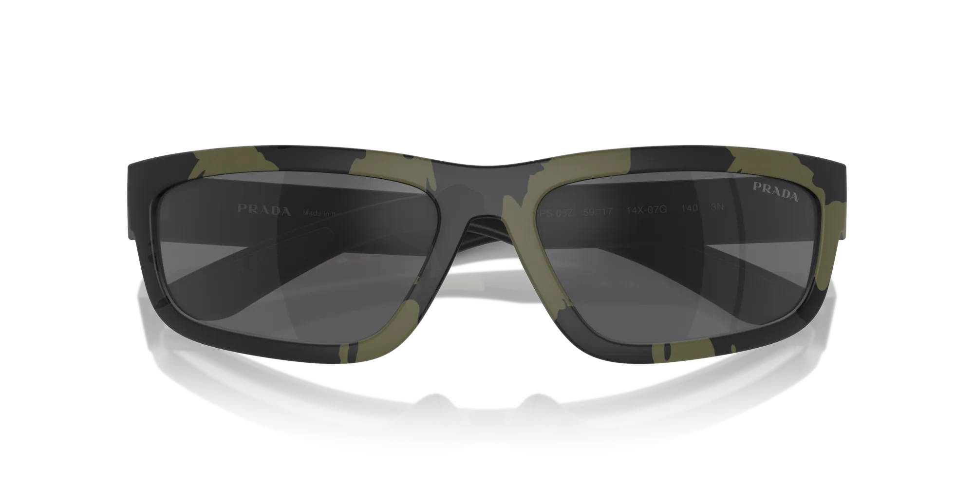 Prada Linea Rossa PS 05ZS 14X07G Occhiali da sole Iniettato Verde Grigio Squadrata Specchiate Specchiato - immagine 2