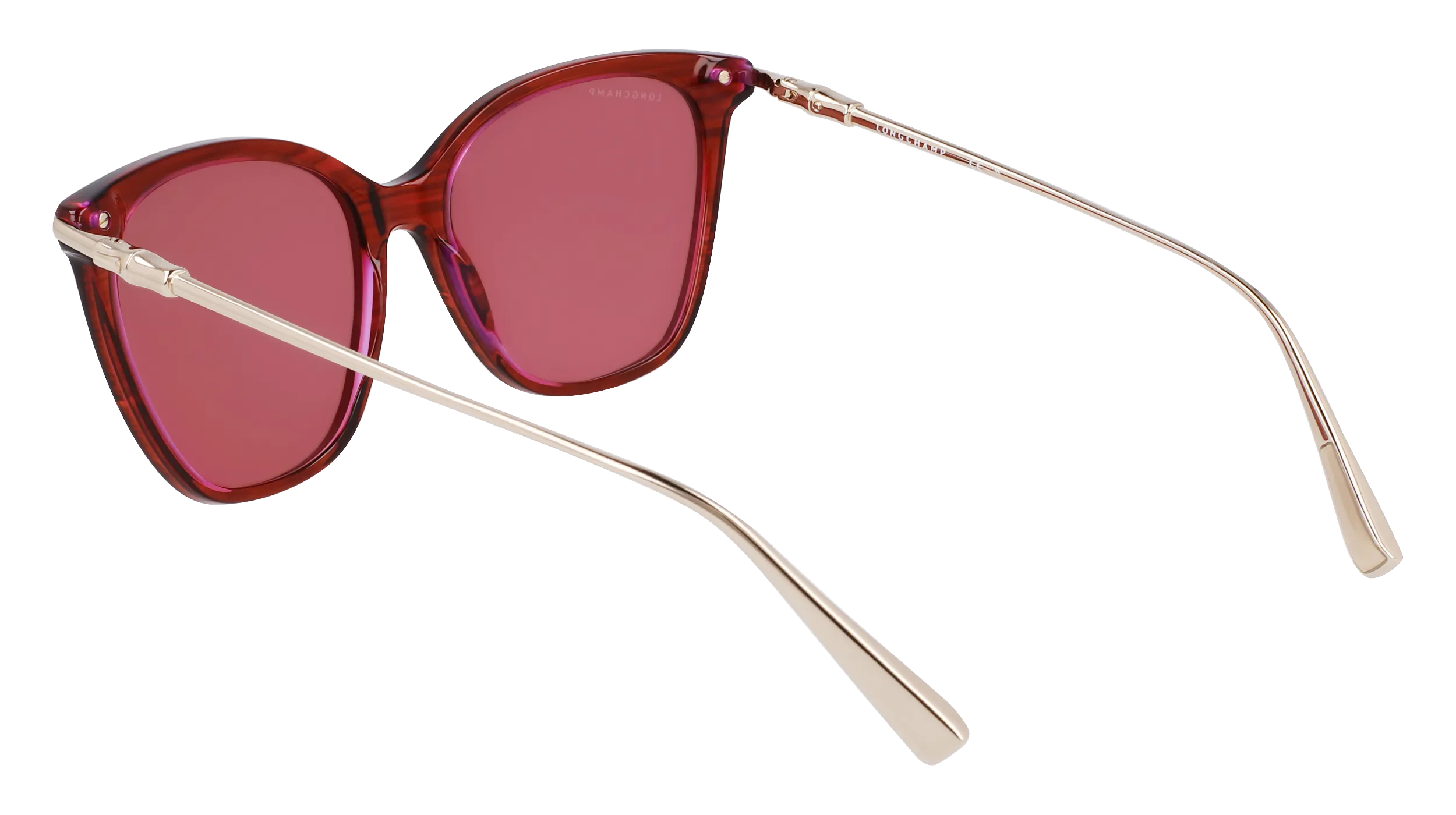 LONGCHAMP LO757S 607 Occhiali da sole Acetato Rosso Squadrata Normale Normale - immagine 3