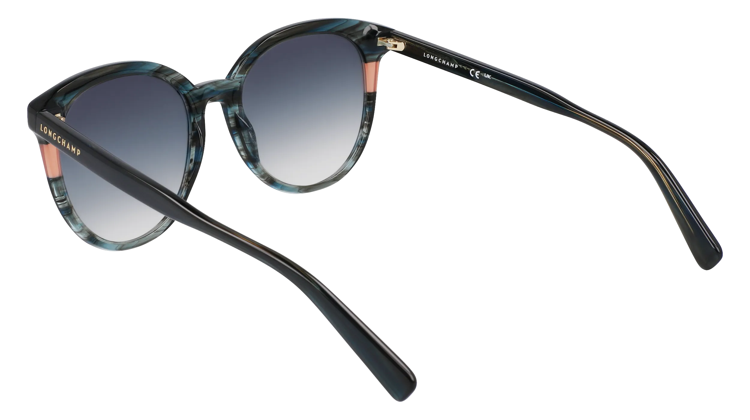 LONGCHAMP LO752S 406 Occhiali da sole Acetato Blu Rotonda Normale Normale - immagine 3