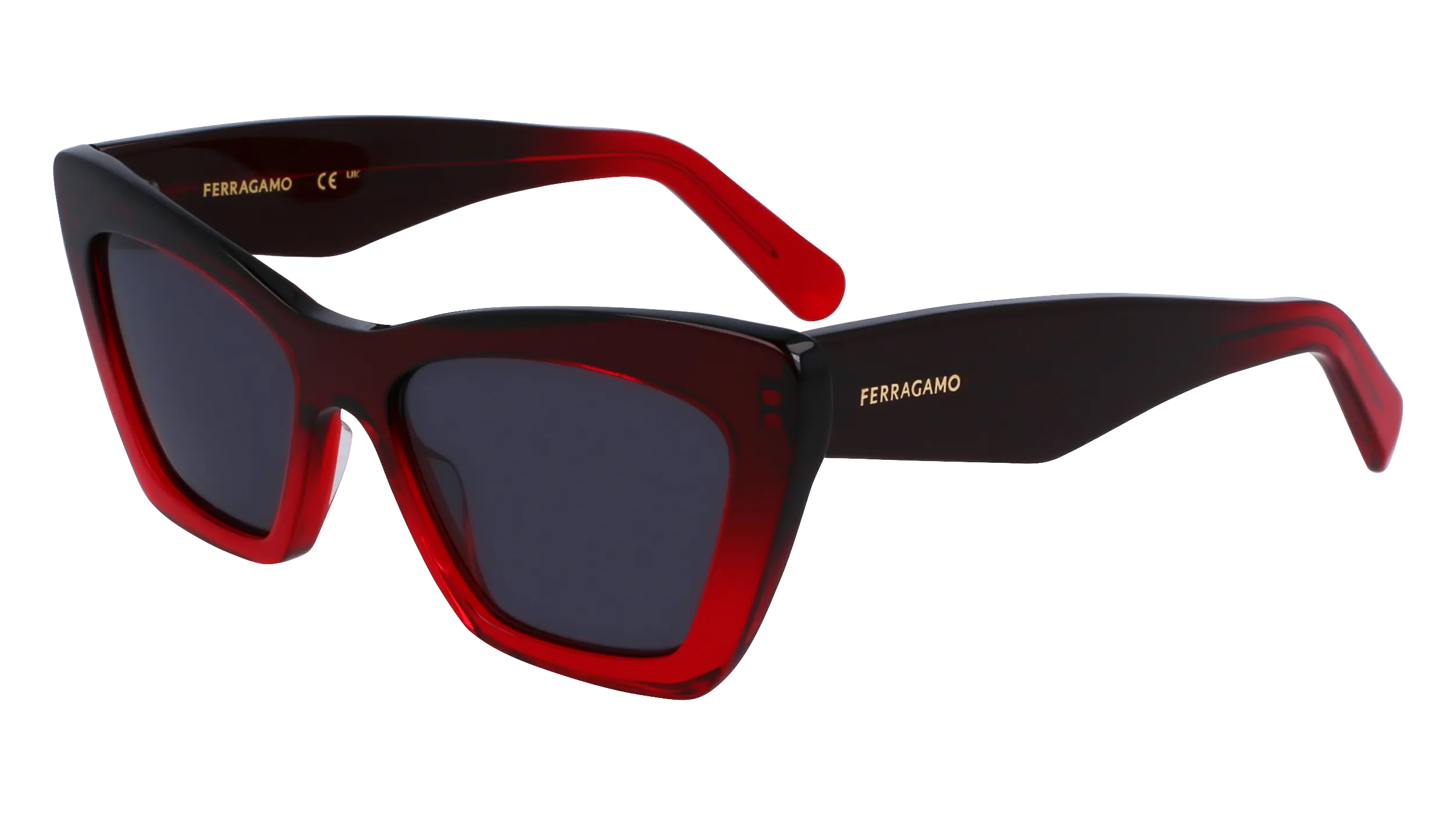 Ferragamo SF929SN 615 Occhiali da sole Acetato Rosso Farfalla Normale Normale - immagine 1