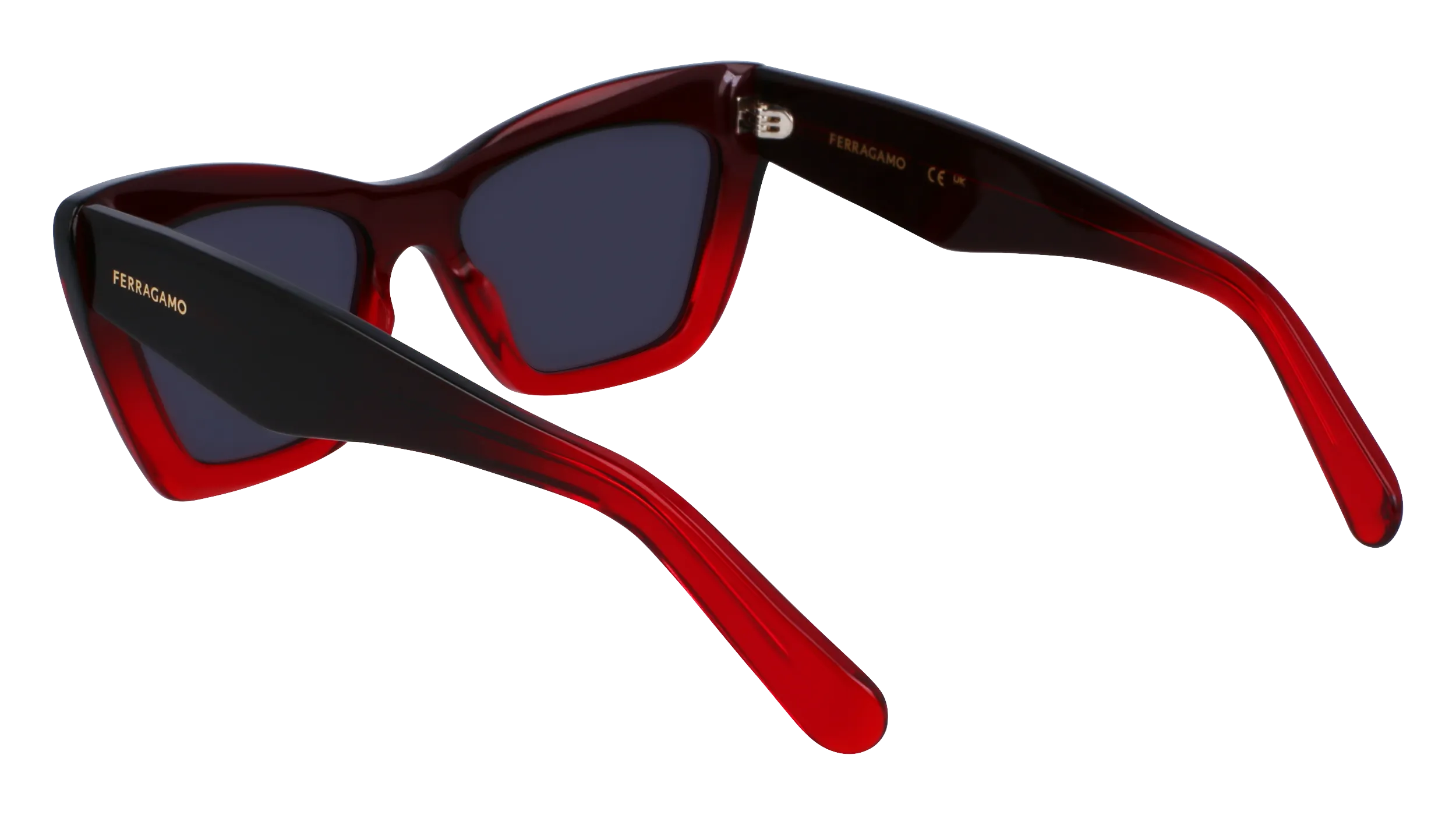 Ferragamo SF929SN 615 Occhiali da sole Acetato Rosso Farfalla Normale Normale - immagine 3