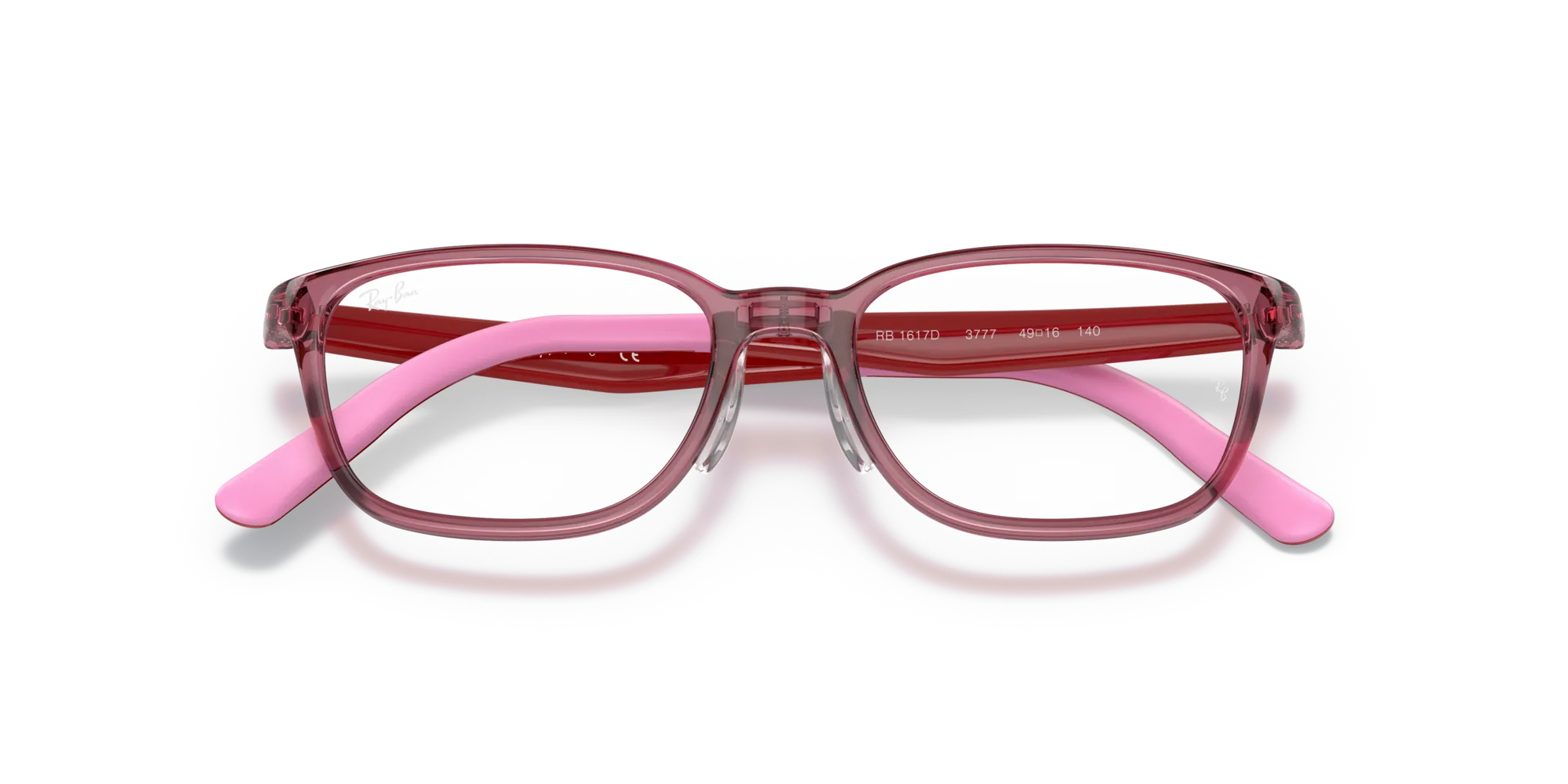 Ray - Ban RY1617D 3777 Montature da vista bambino Iniettato Rosa Squadrata - immagine 2