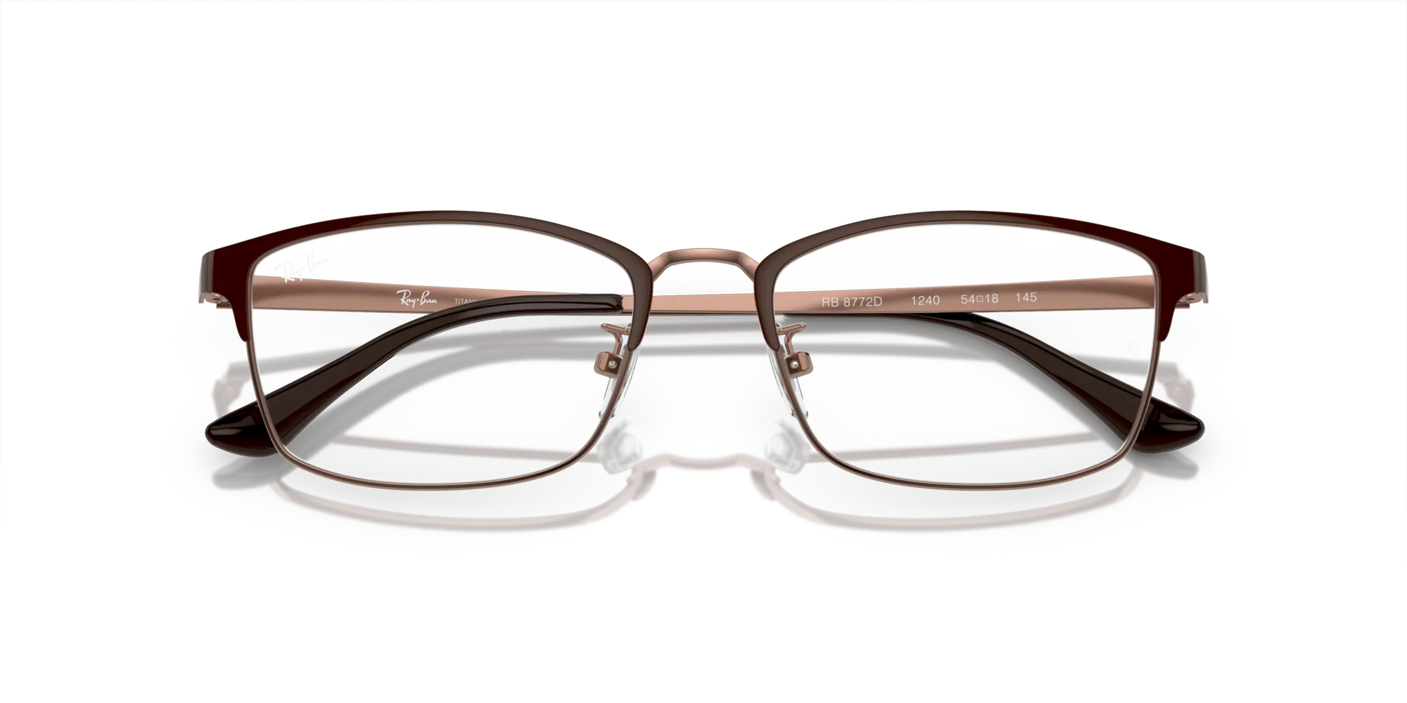 Ray - Ban RX8772D 1240 Montature da vista Titanio Marrone Trasparente Pillow Normale - immagine 2