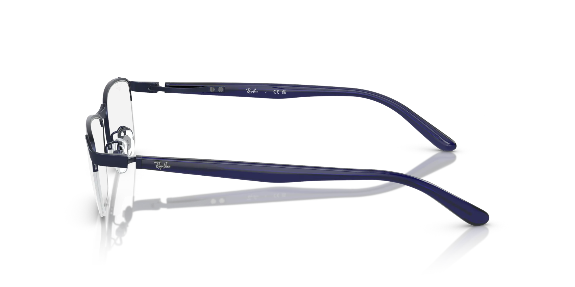 Ray - Ban RX6501D 3076 Montature da vista Metallo Blu Trasparente Squadrata Normale - immagine 4