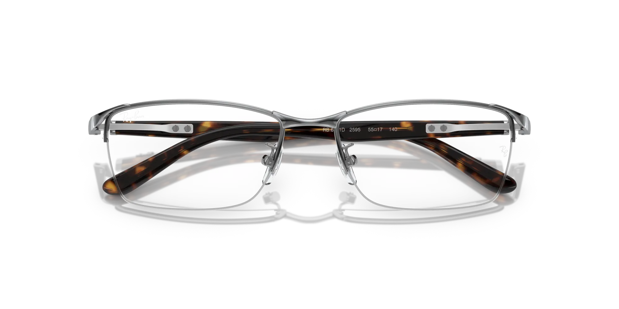 Ray - Ban RX6501D 2595 Montature da vista Metallo Argento Trasparente Squadrata Normale - immagine 2