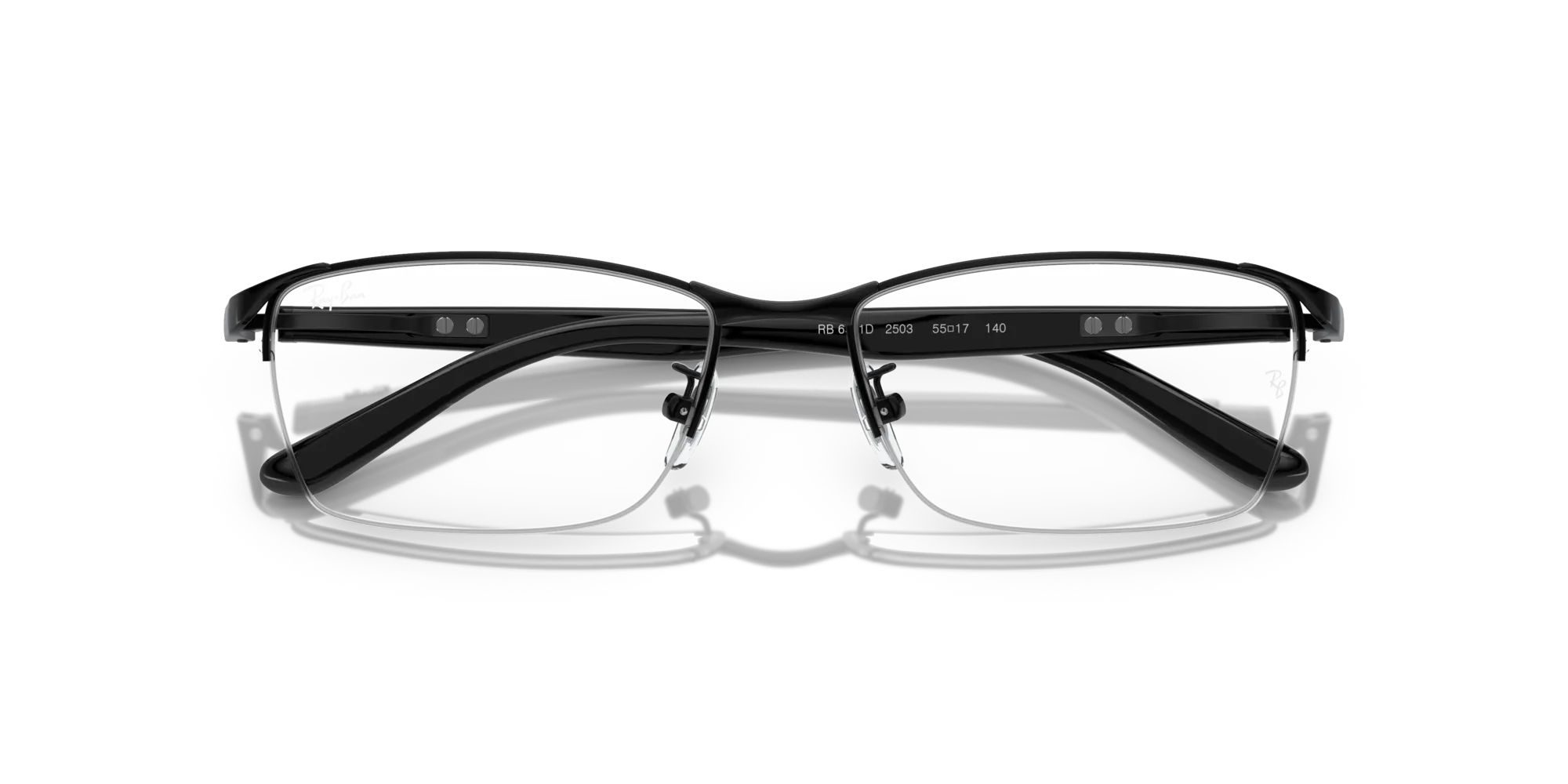 Ray - Ban RX6501D 2503 Montature da vista Metallo Nero Trasparente Squadrata Normale - immagine 2