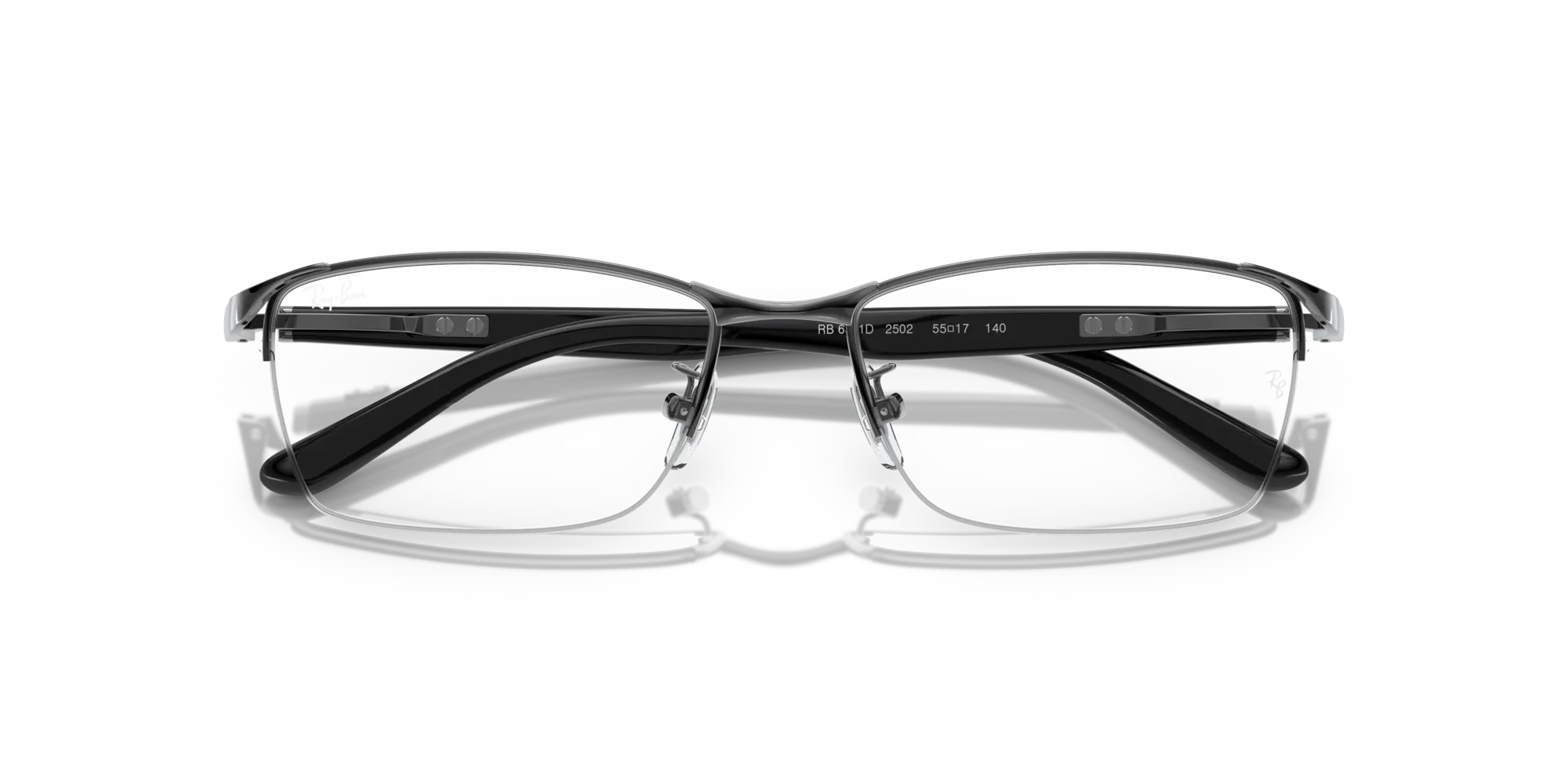 Ray - Ban RX6501D 2502 Montature da vista Metallo Grigio Trasparente Squadrata Normale - immagine 2