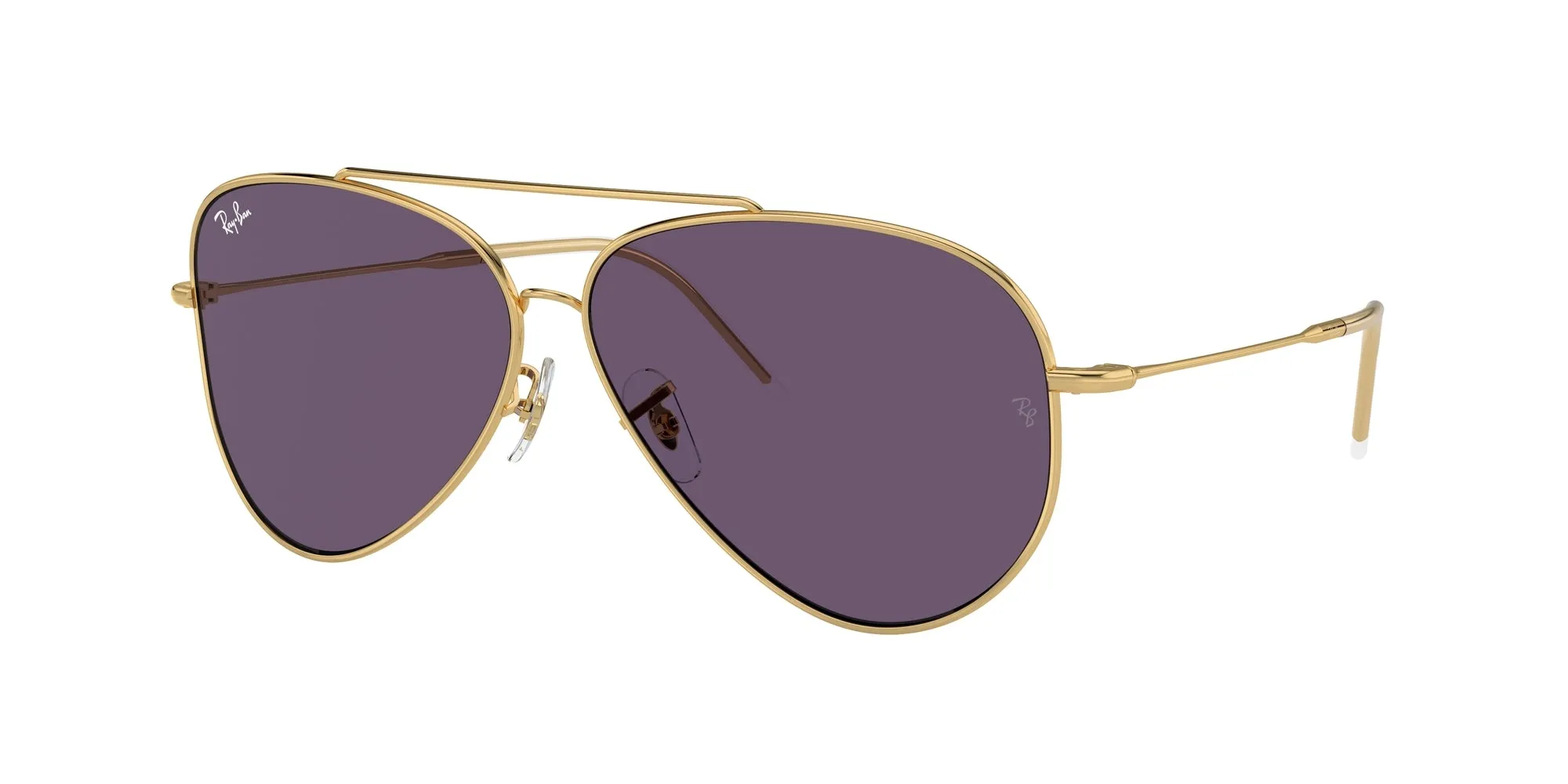 Ray - Ban RBR0101S AVIATOR REVERSE 001/1A Occhiali da sole Metallo Oro Viola Pilot Normale - immagine 1