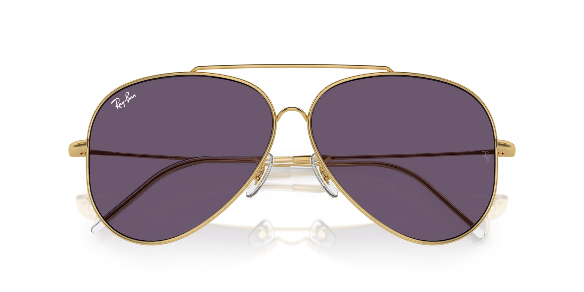 Ray - Ban RBR0101S AVIATOR REVERSE 001/1A Occhiali da sole Metallo Oro Viola Pilot Normale - immagine 2