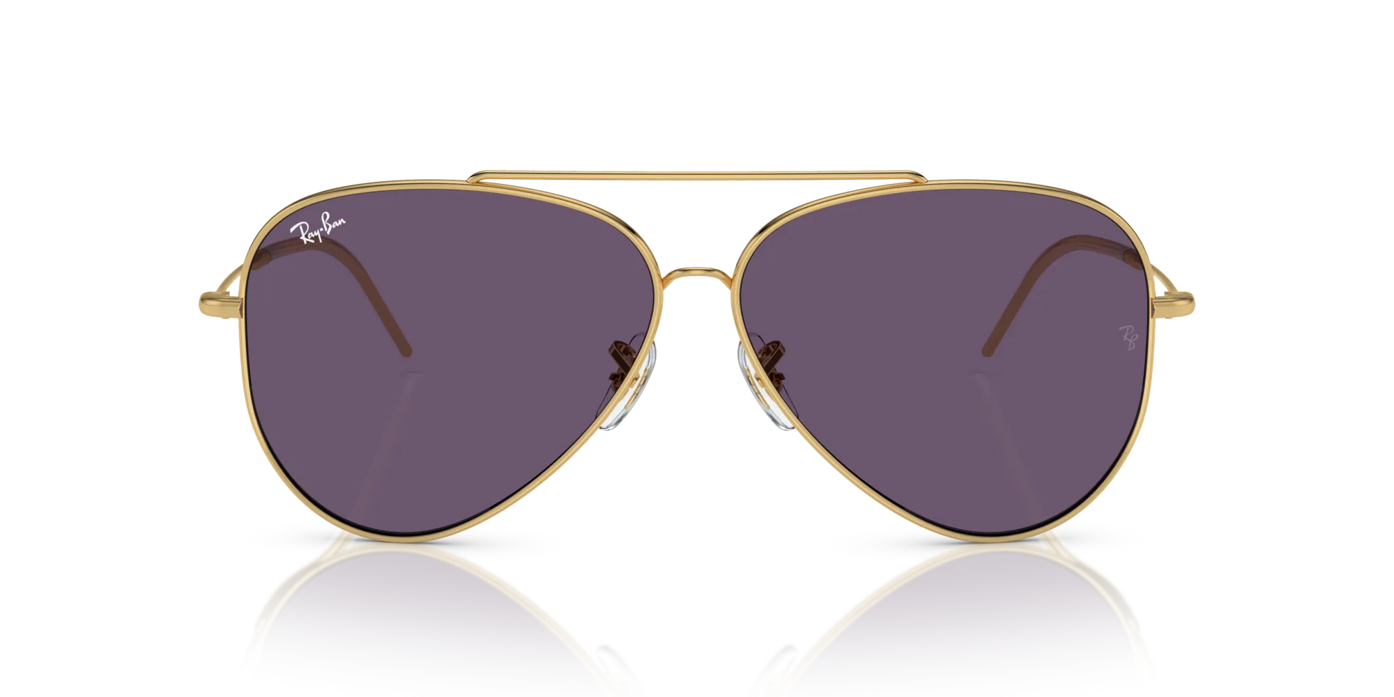 Ray - Ban RBR0101S AVIATOR REVERSE 001/1A Occhiali da sole Metallo Oro Viola Pilot Normale - immagine 3