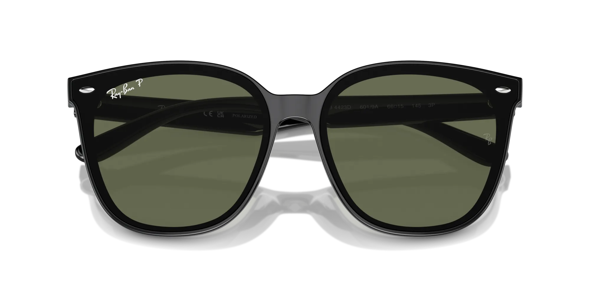 Ray - Ban RB4423D 601/9A Occhiali da sole Iniettato Nero Verde Squadrata Polarizzata Antiriflesso - immagine 2