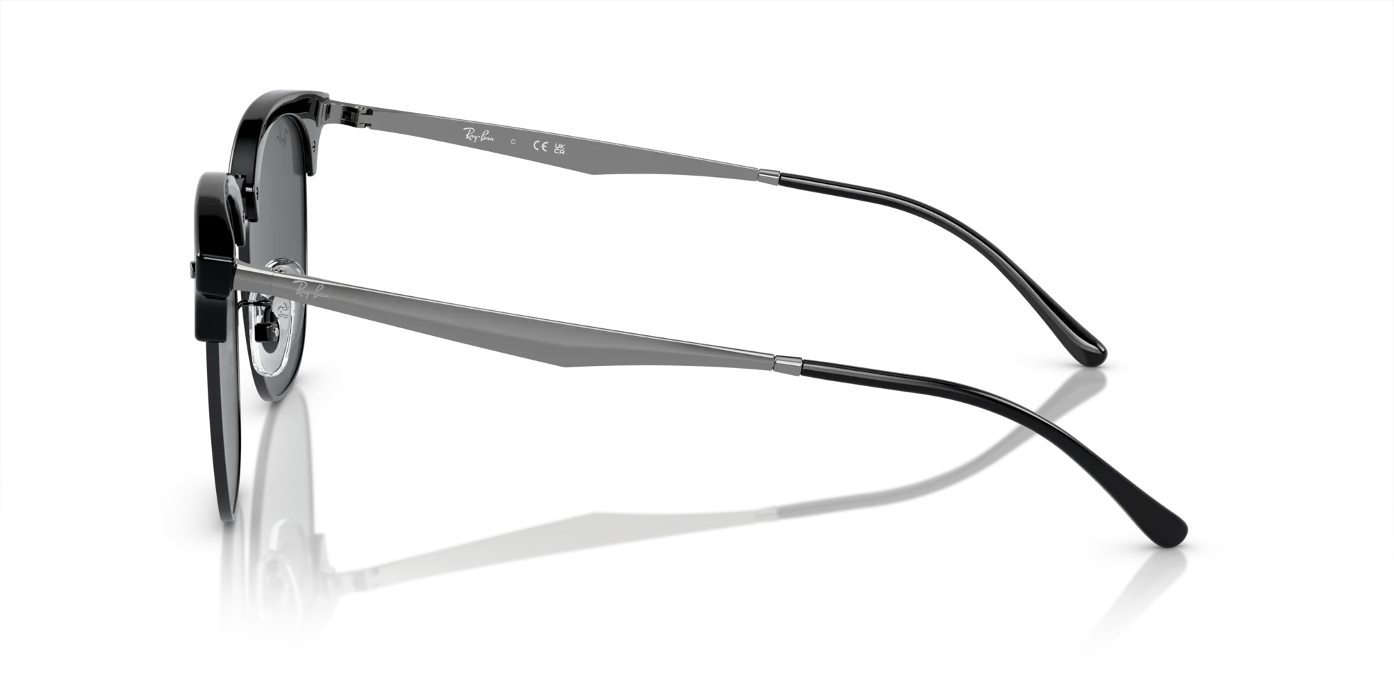 Ray - Ban RB4418D 673487 Occhiali da sole Iniettato Nero Grigio Squadrata Normale - immagine 4