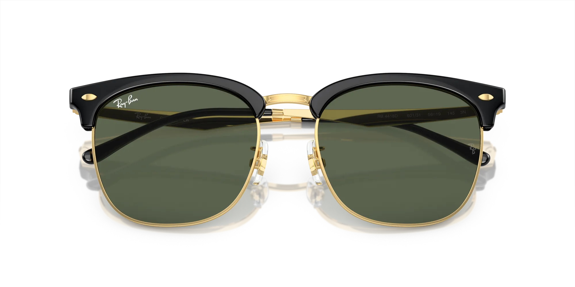 Ray - Ban RB4418D 601/31 Occhiali da sole Iniettato Nero Verde Squadrata Normale - immagine 2