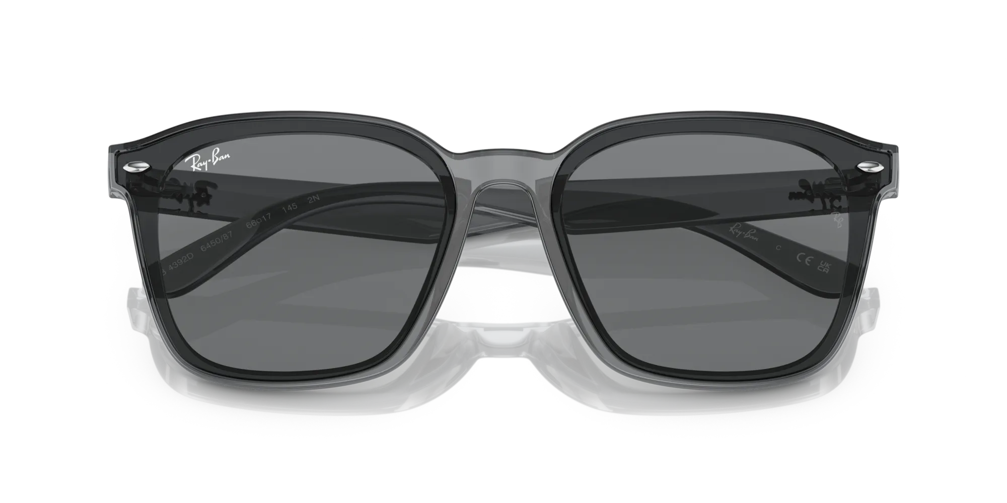 Ray - Ban RB4392D 645087 Occhiali da sole Iniettato Grigio Grigio Squadrata Normale - immagine 2