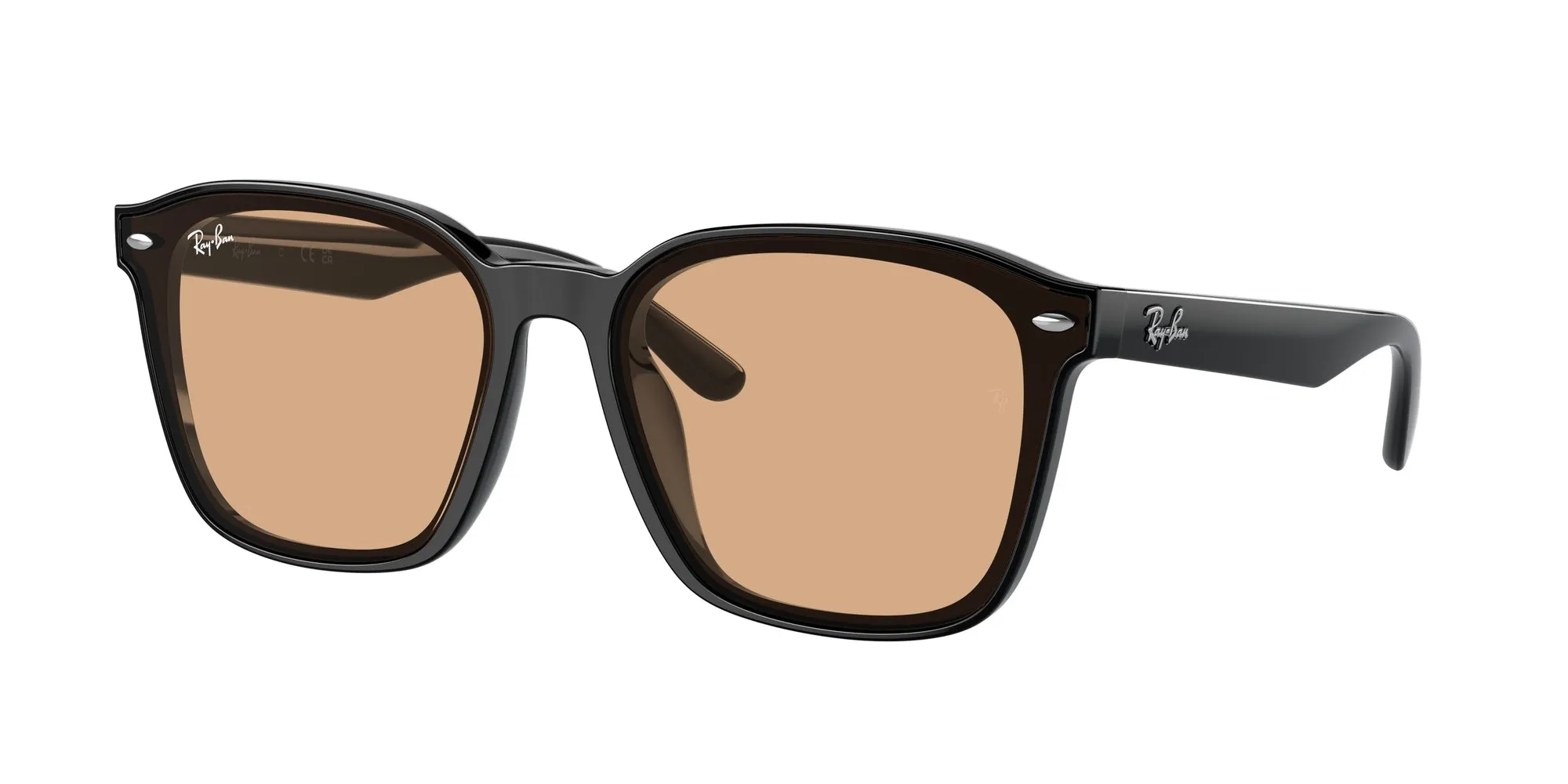 Ray - Ban RB4392D 601/93 Occhiali da sole Iniettato Nero Marrone Squadrata Normale - immagine 1