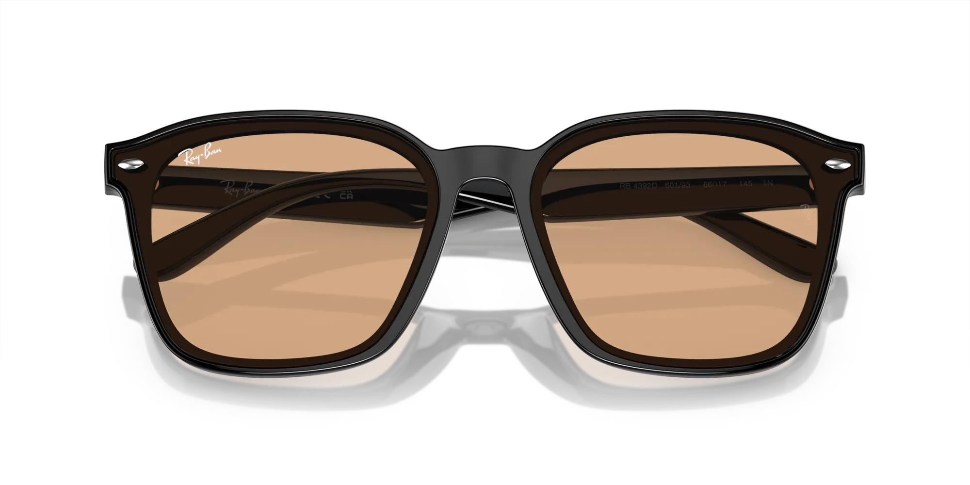 Ray - Ban RB4392D 601/93 Occhiali da sole Iniettato Nero Marrone Squadrata Normale - immagine 2